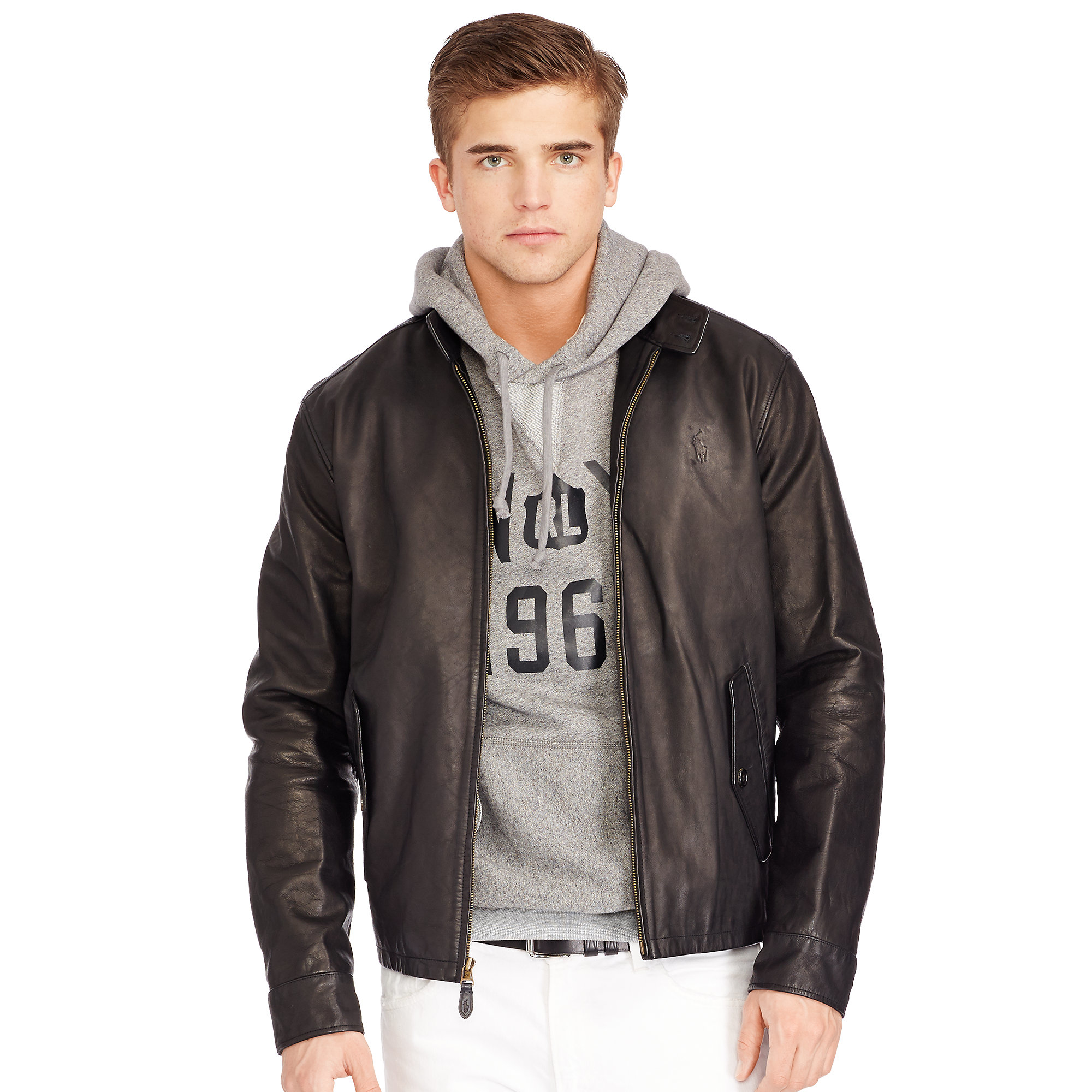 Polo Ralph Lauren Leather Full-zip Jacket in Black for Men - Lyst