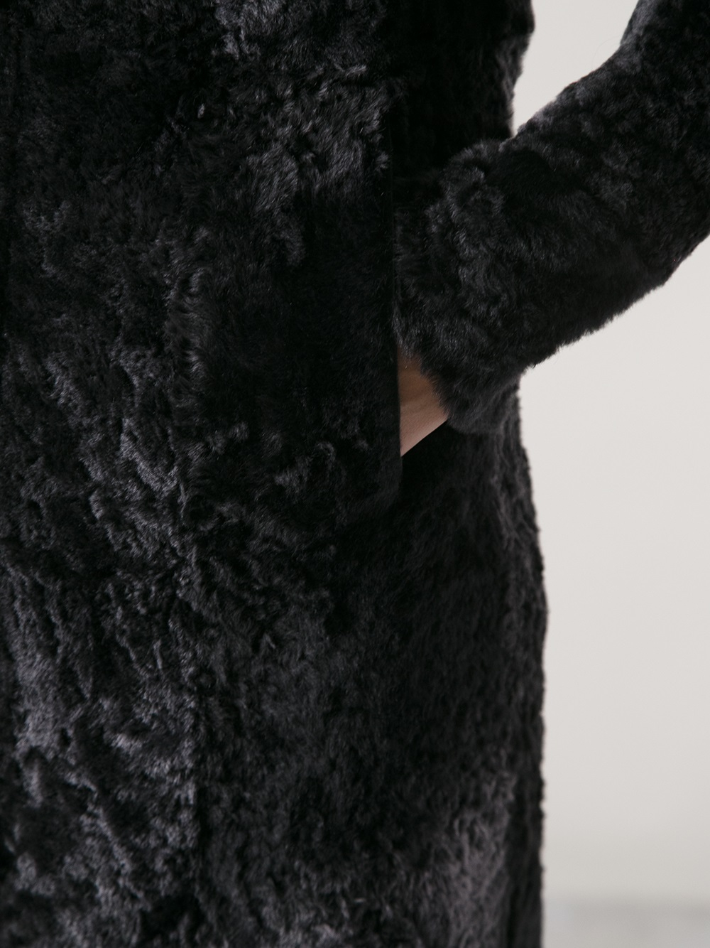 Lyst - Drome Lamb Fur Coat in Black