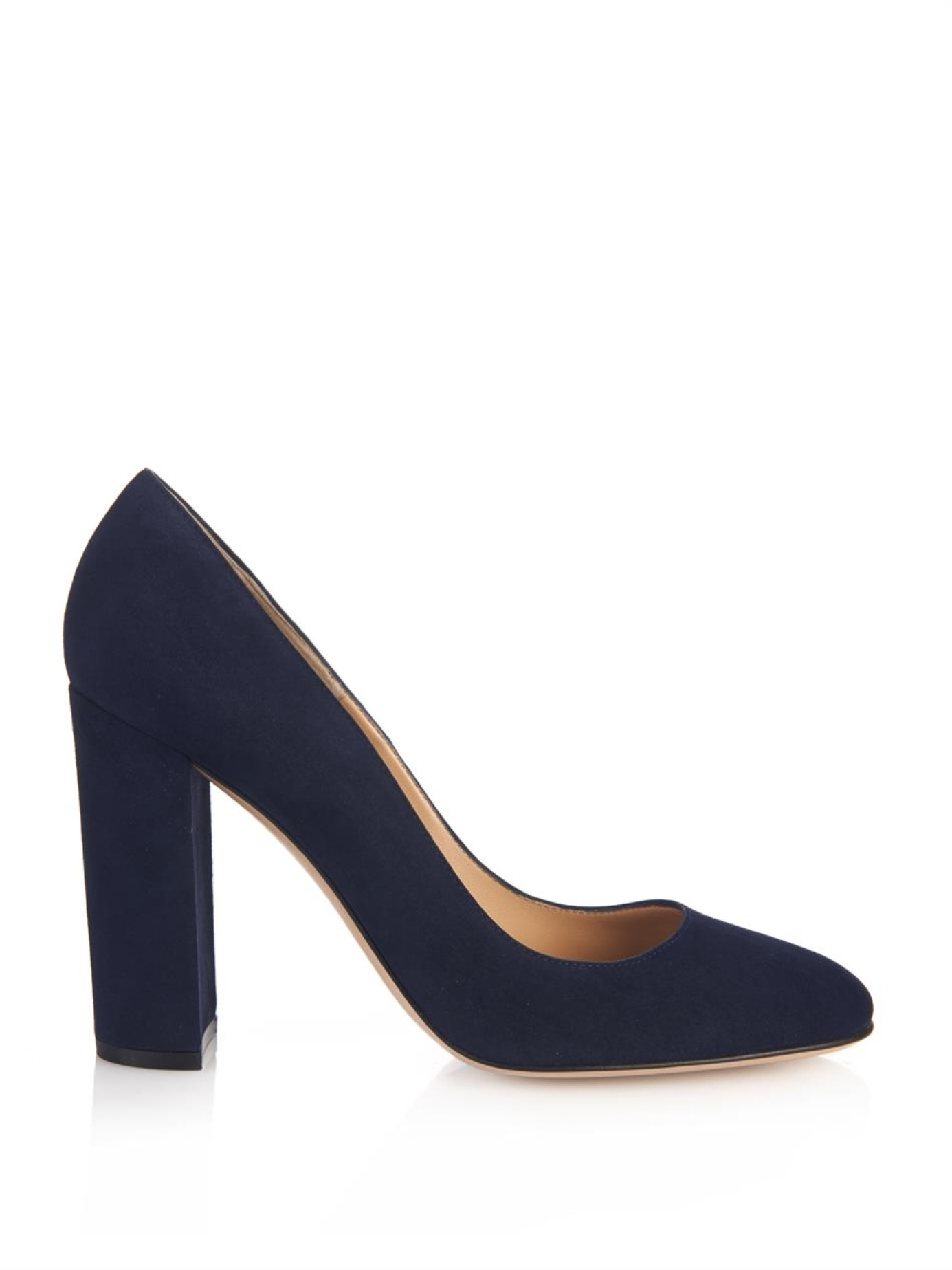 navy block heel pumps