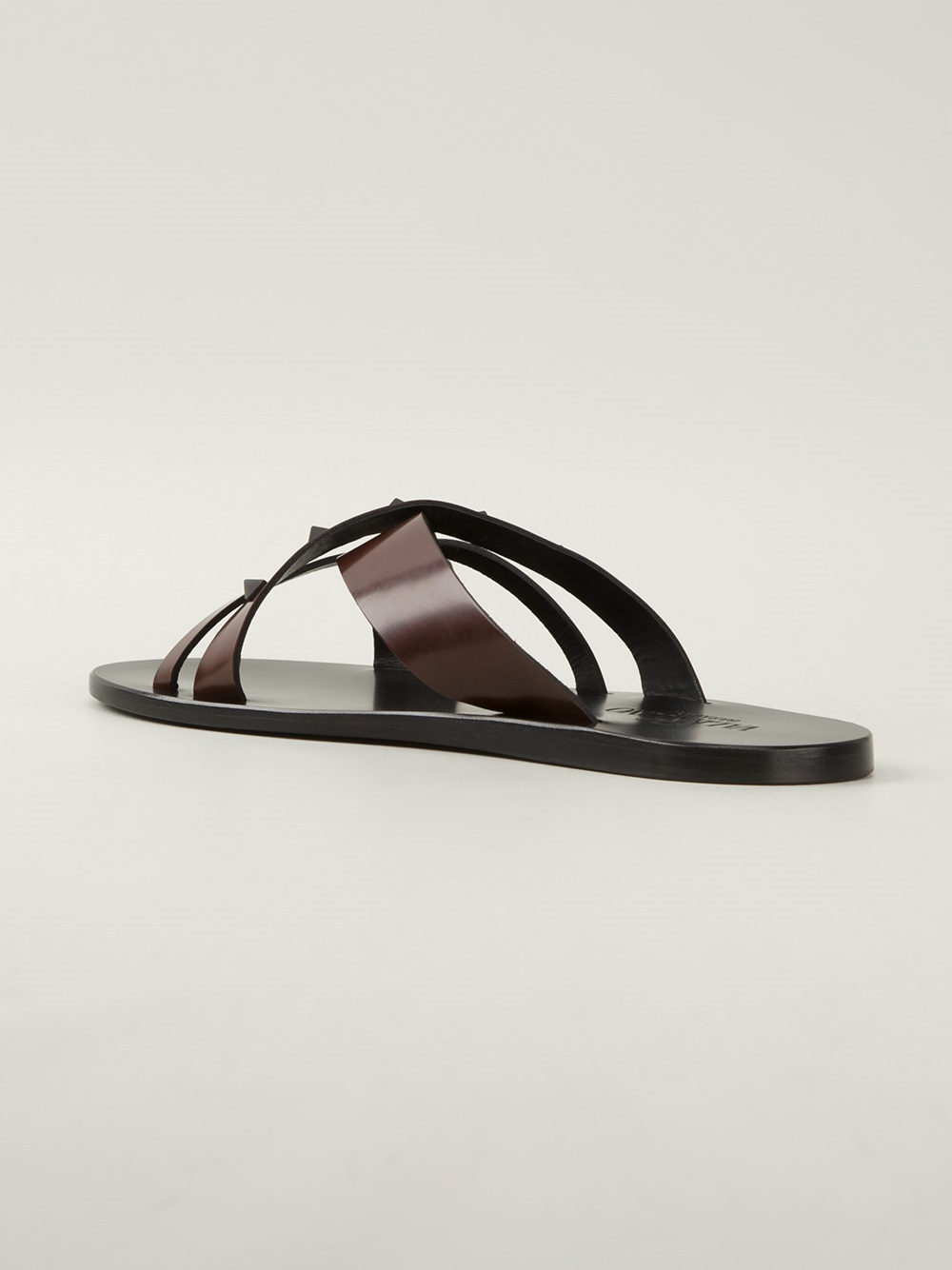 Valentino Studded Flip Flops in Brown for Men | Lyst