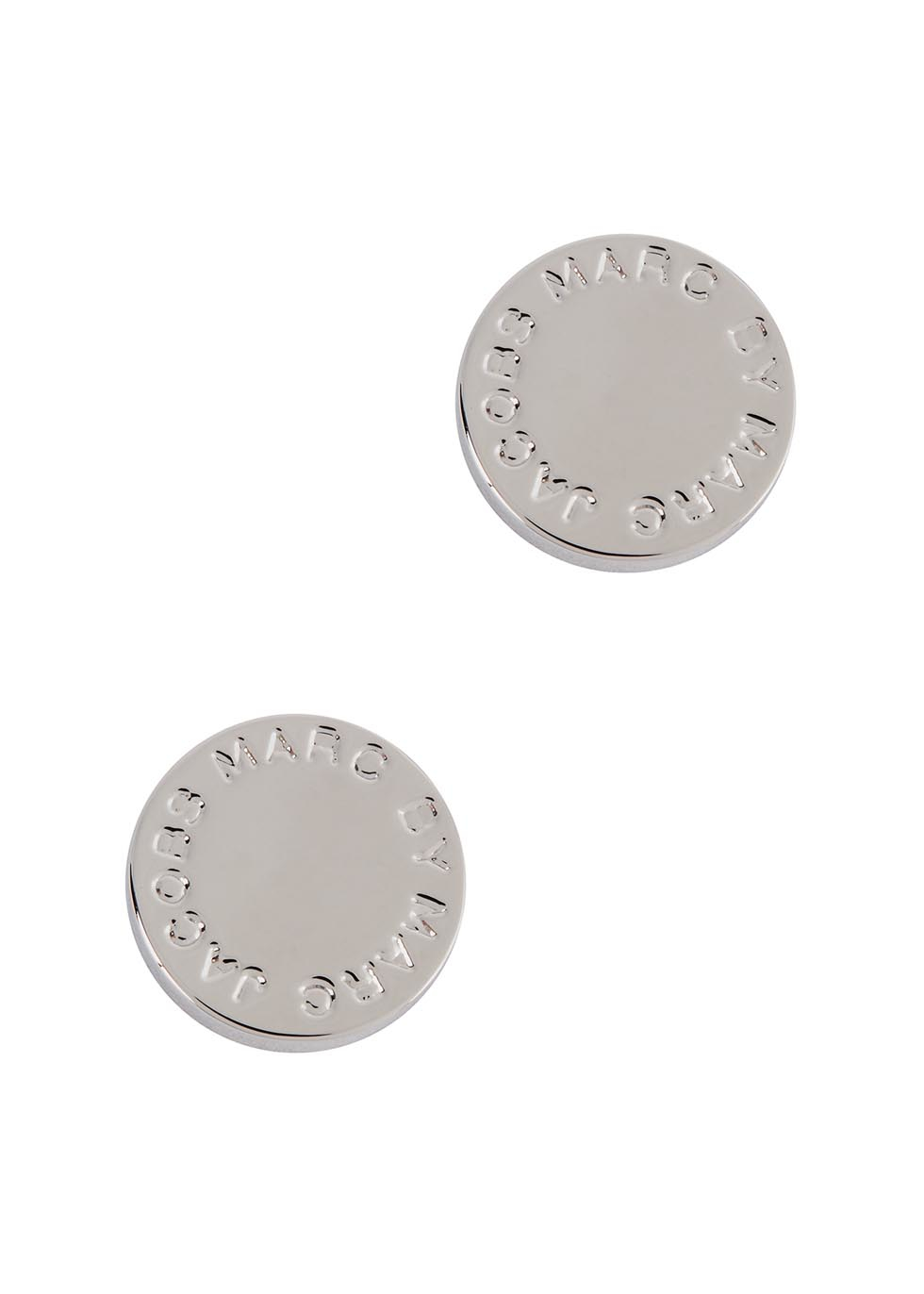 Marc By Jacobs Logo Disc O Silver Tone Stud Earrings In Gallery