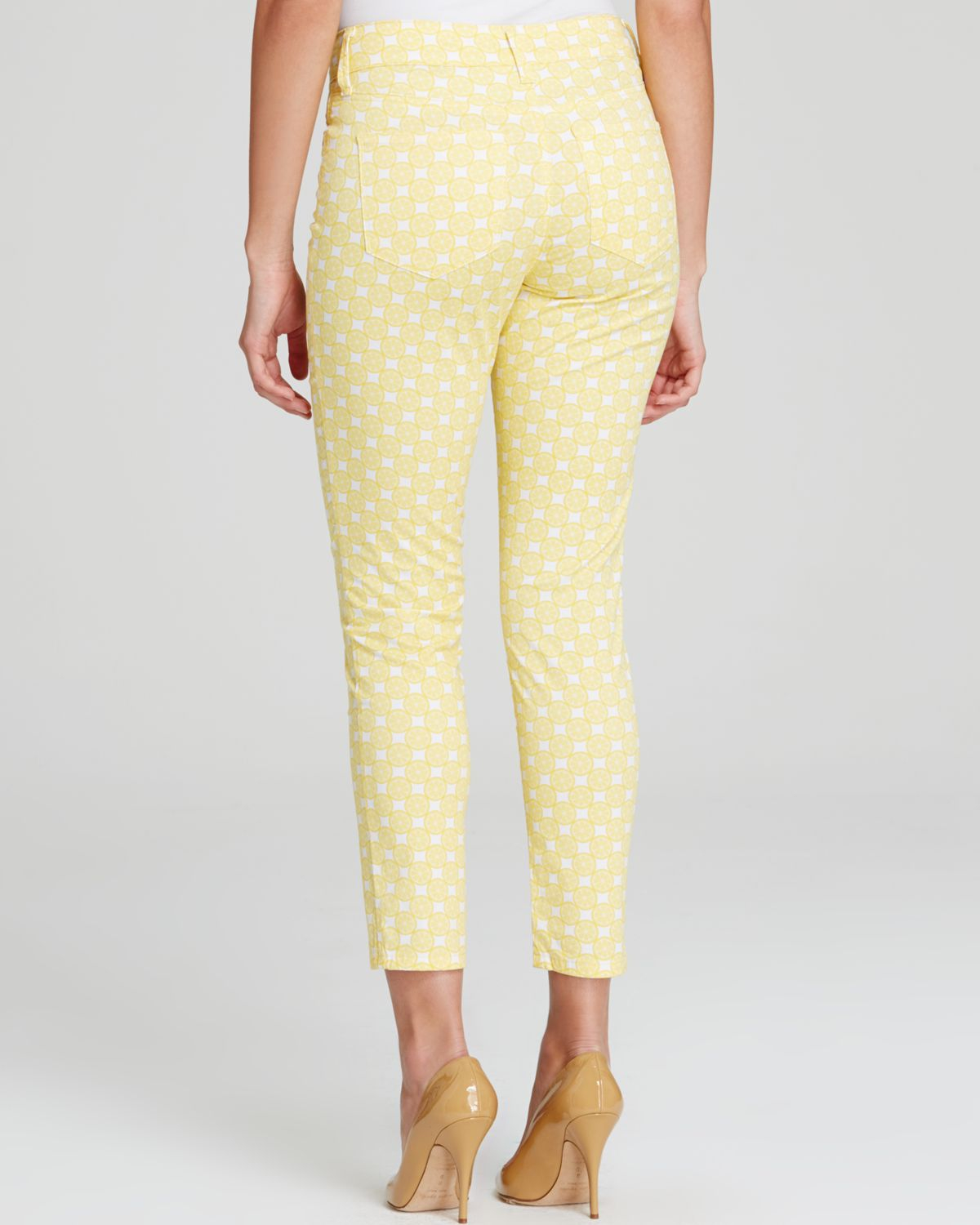 Nydj Clarissa Skinny Ankle Jeans In Lemon Print in Yellow | Lyst