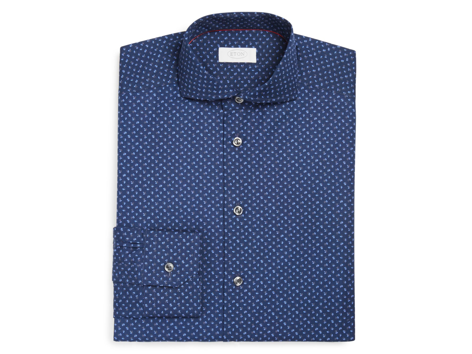 Lyst - Eton of sweden Flower Micro Print Slim Fit Dress Shirt in Blue for Men