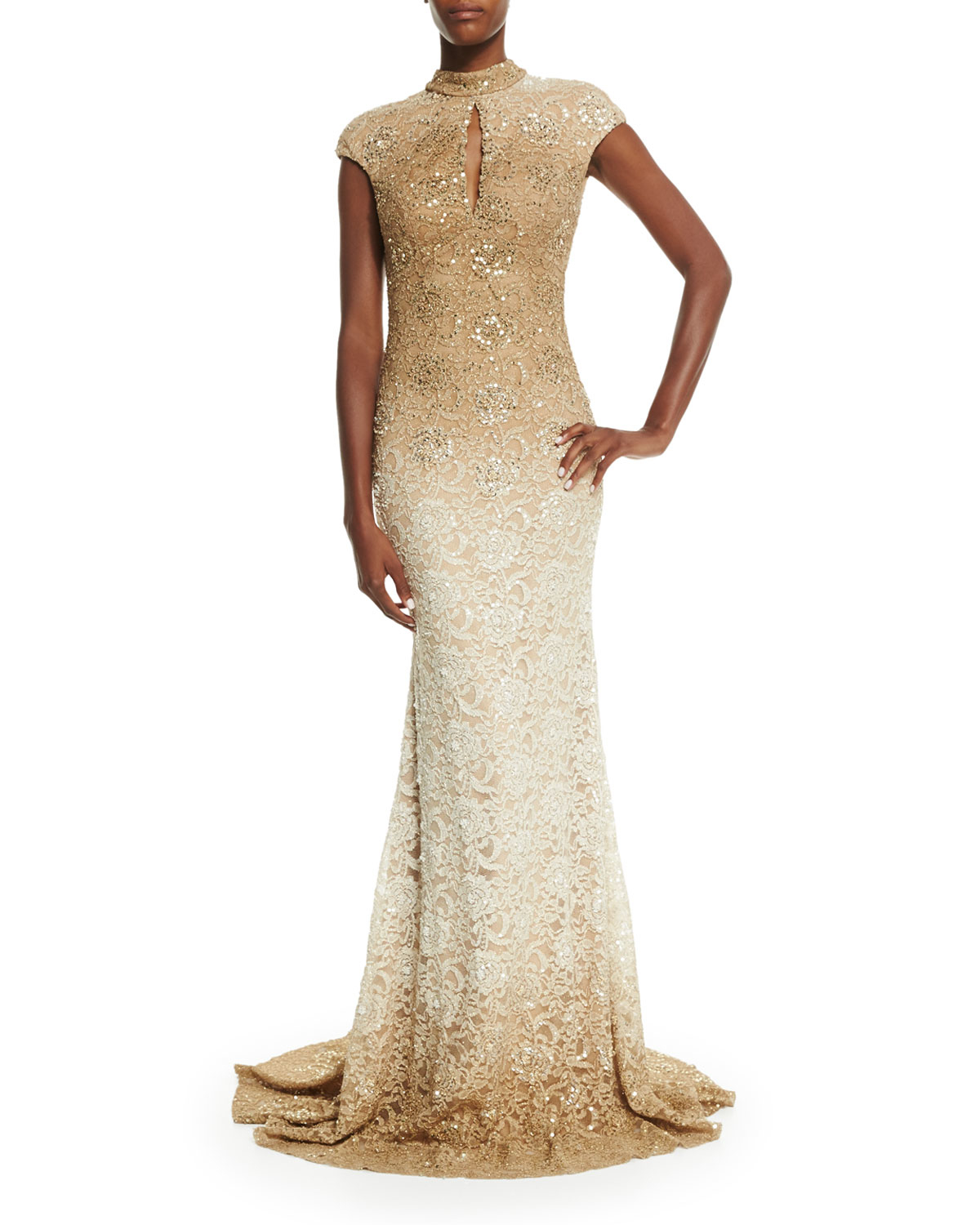 lace sequin gown