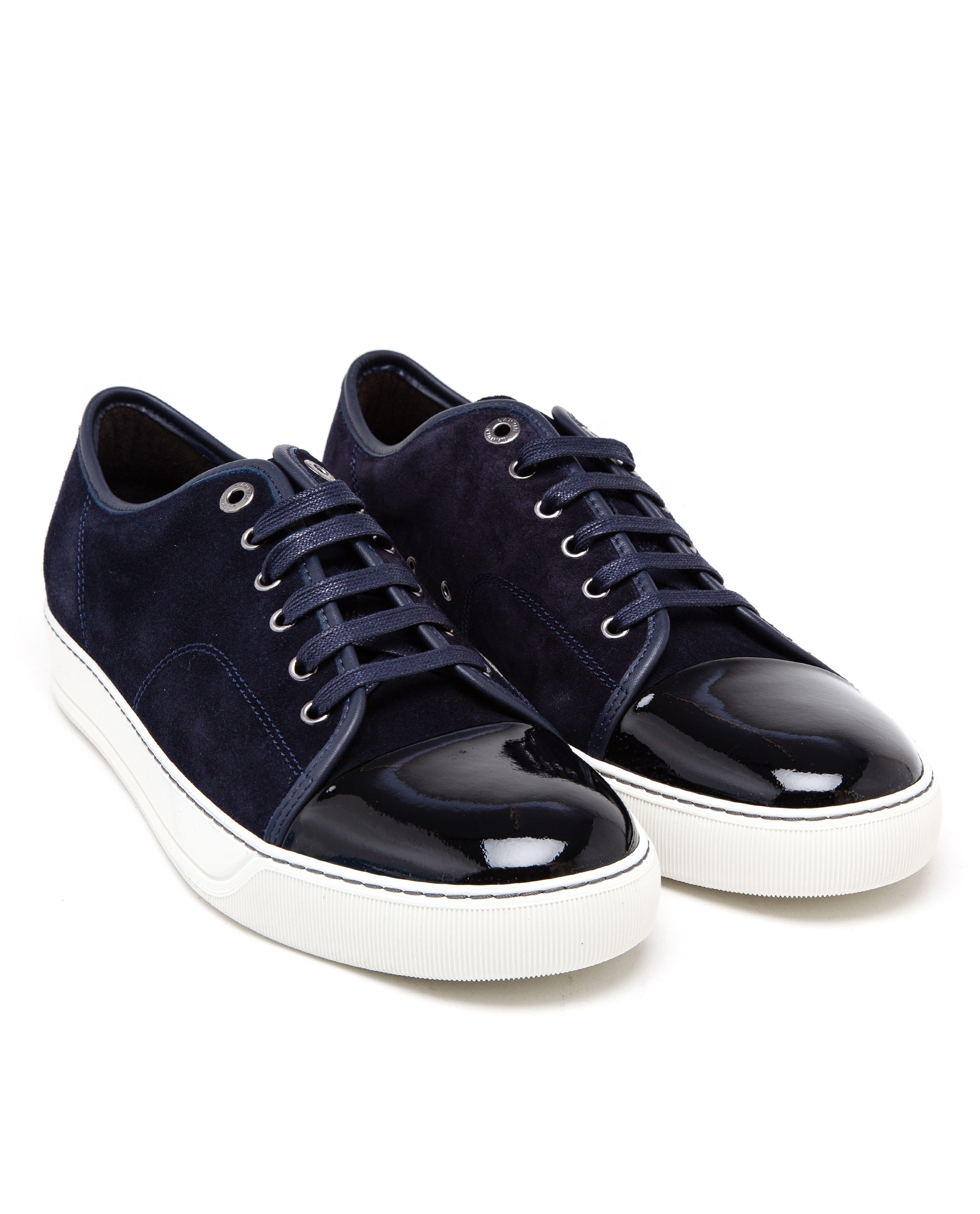 Lanvin Suede And Patent Sneakers for | Lyst