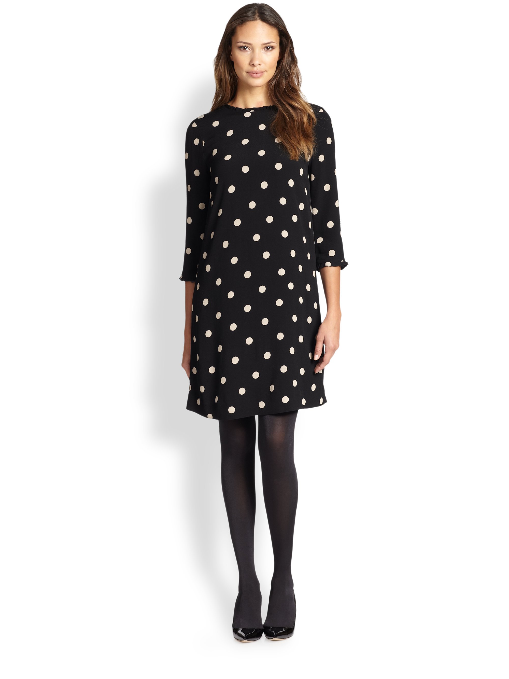 kate spade black polka dot dress