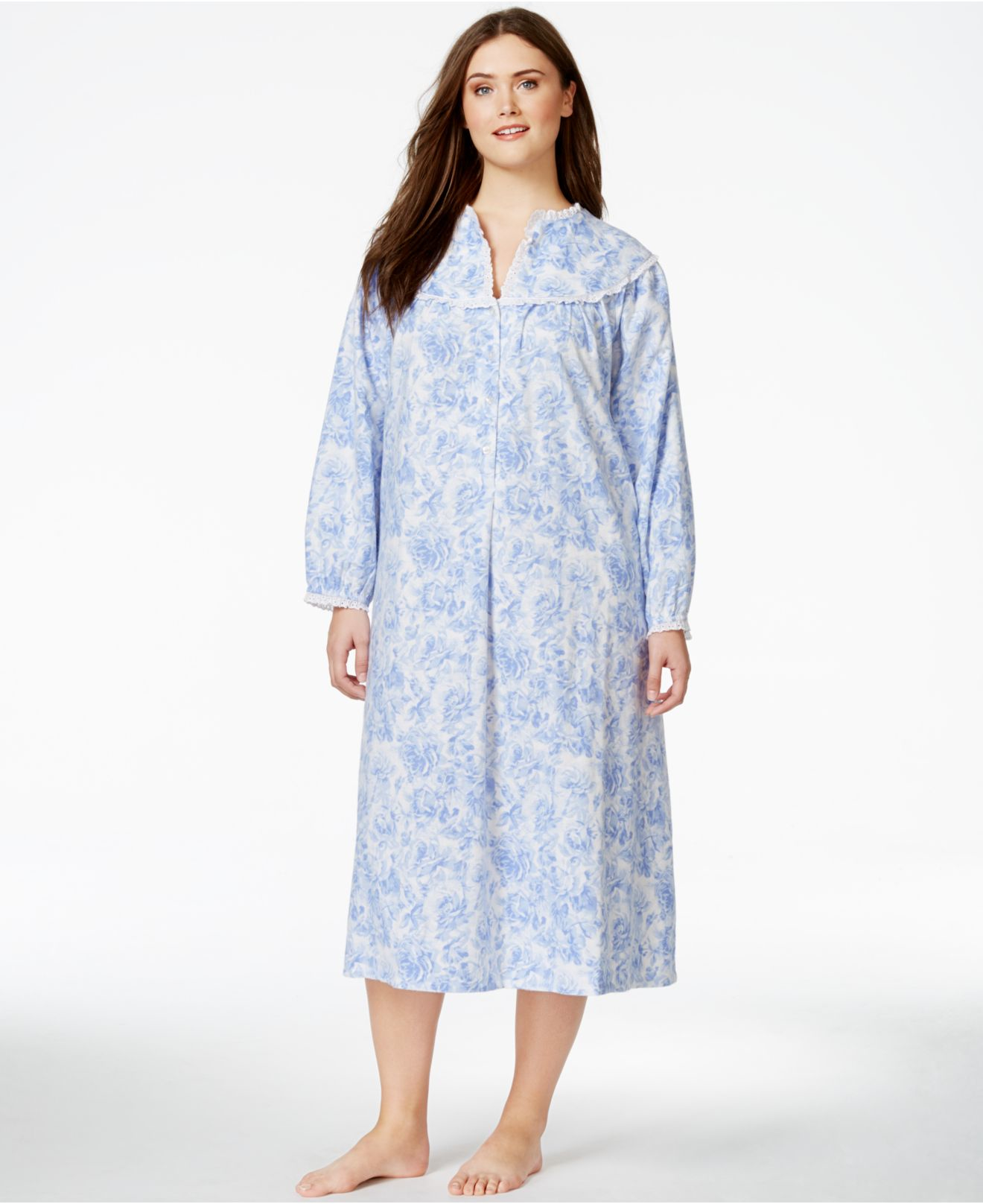 plus size flannel night gowns