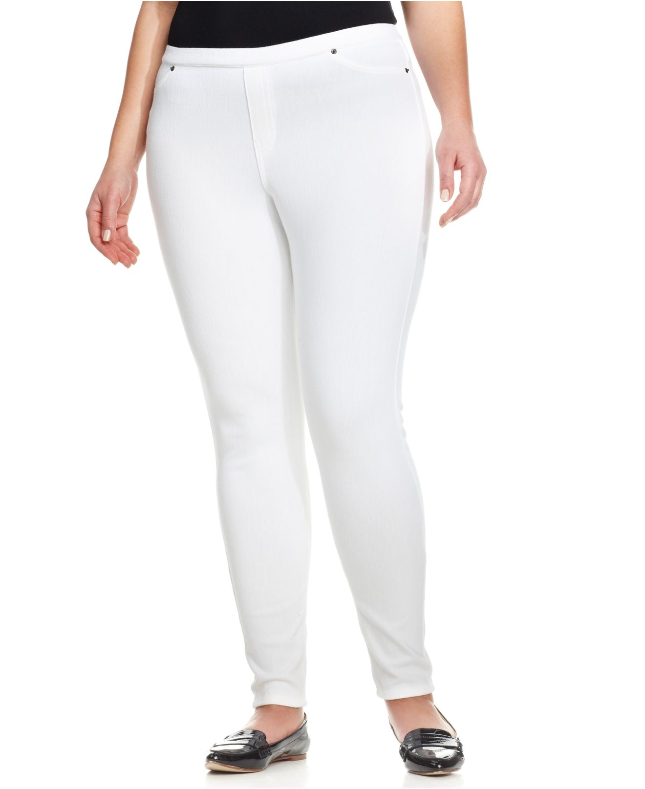 Hue Original Jean Plus Leggings in White | Lyst