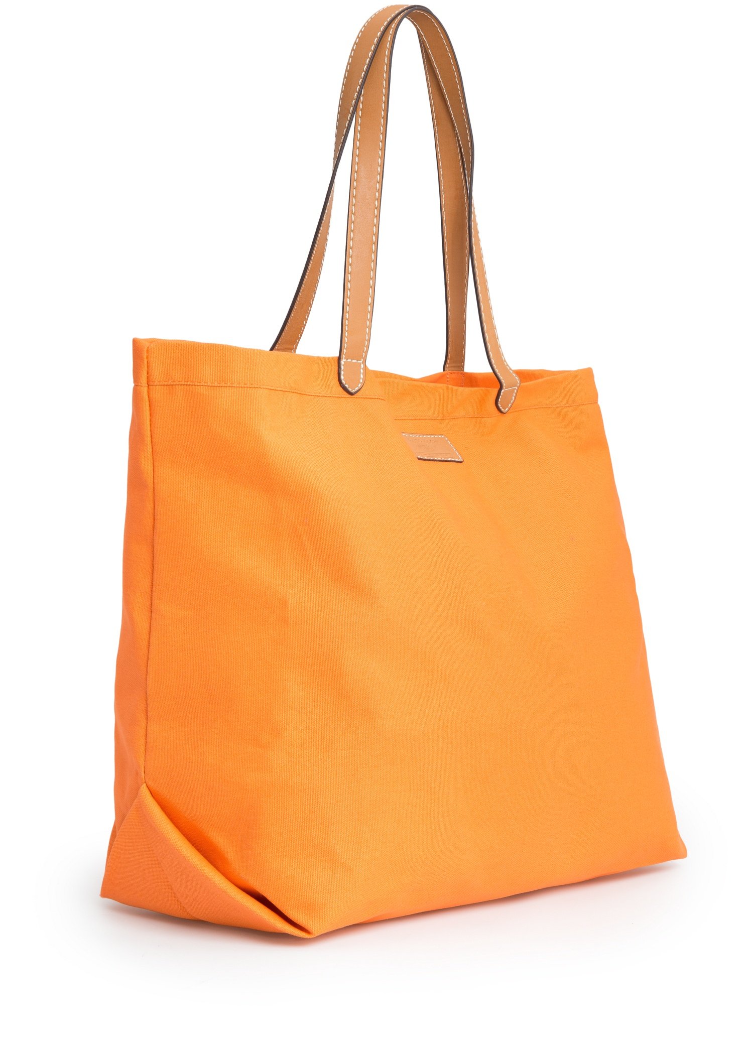 Mango Canvas Shopper Bag in Orange - Lyst