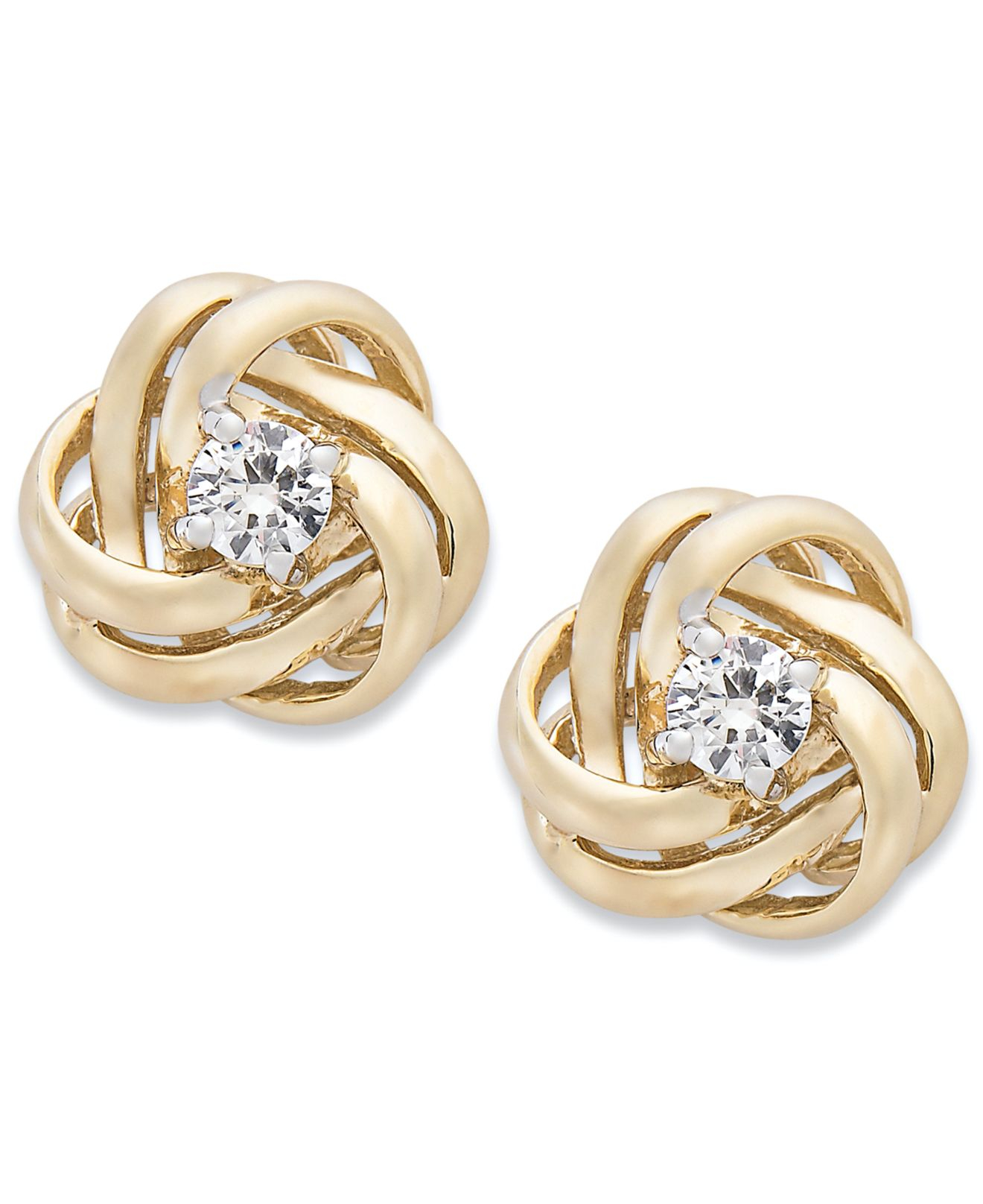 Wrapped in Love Diamond Knot Stud Earrings In 14k Gold (1/3 Ct. T.w