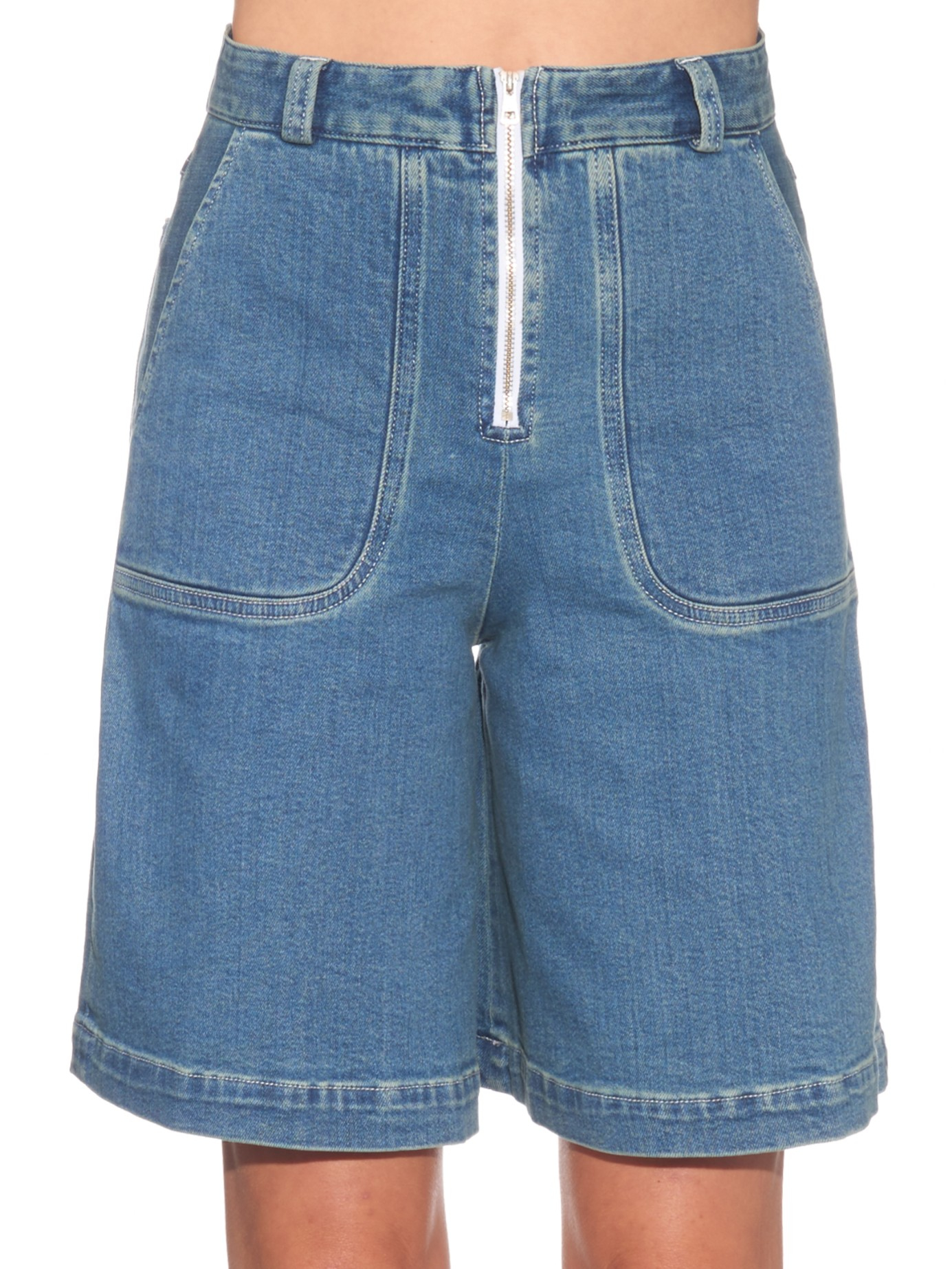 See By Chloé Wide-leg Denim Shorts in 
