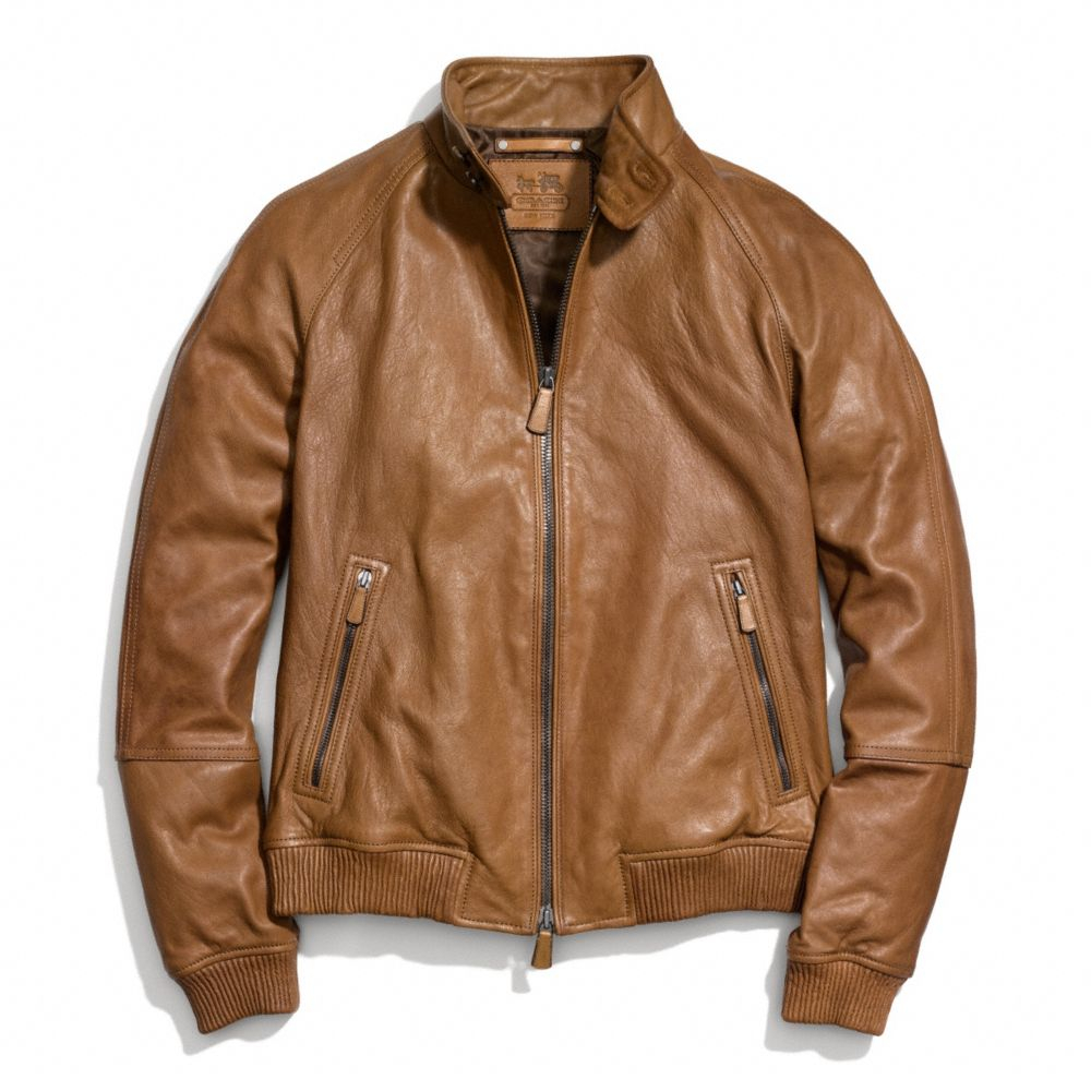 Coach Bedford Leather Barracuda Jacket in Brown for Men | Lyst