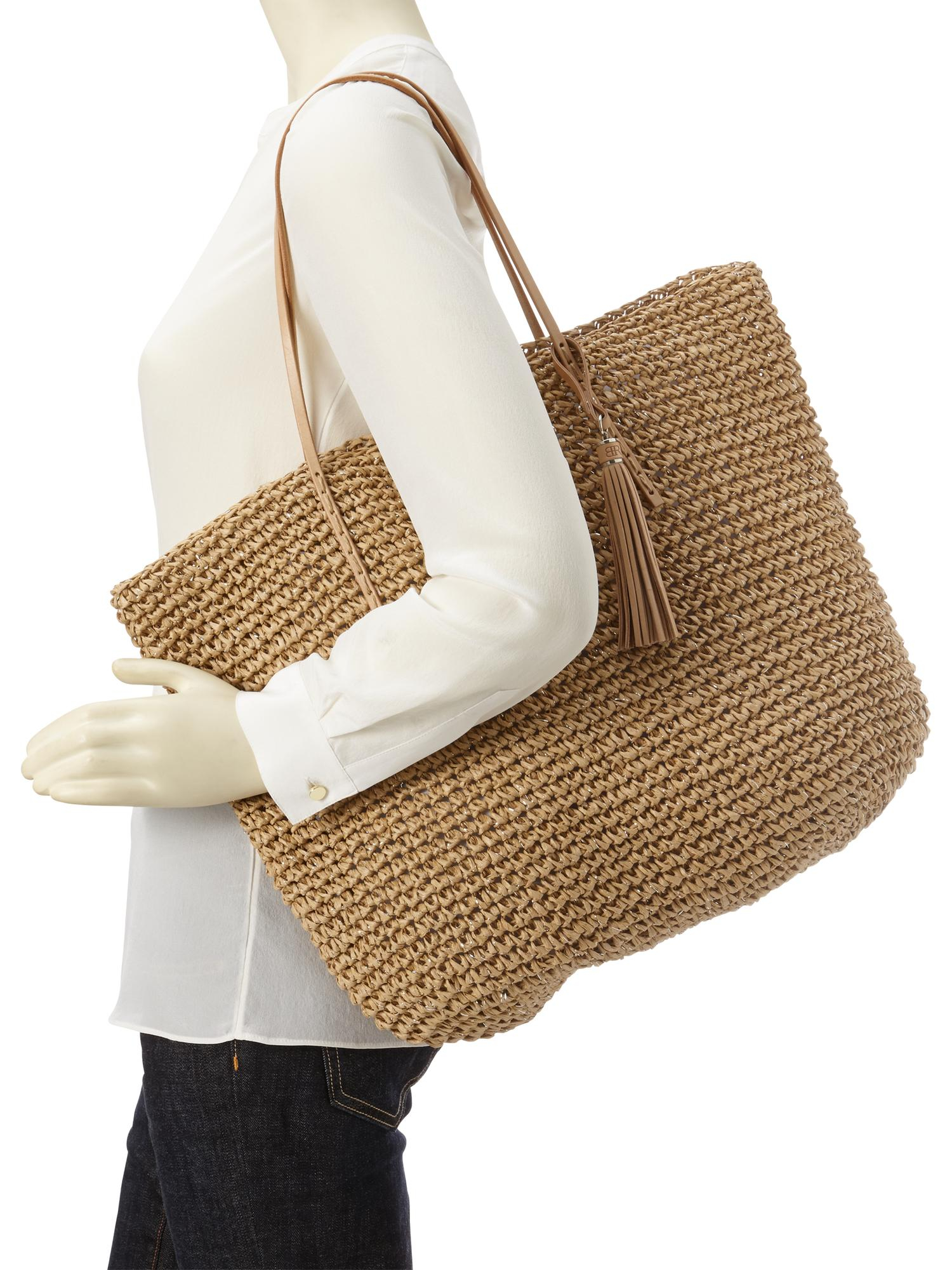 Banana Republic Straw Beach Tote Bag IUCN Water