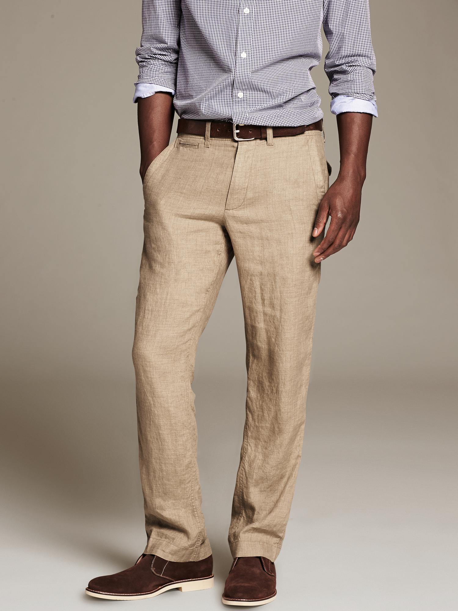 Banana Republic Straight-fit Linen Drawstring Pant in Natural for Men | Lyst