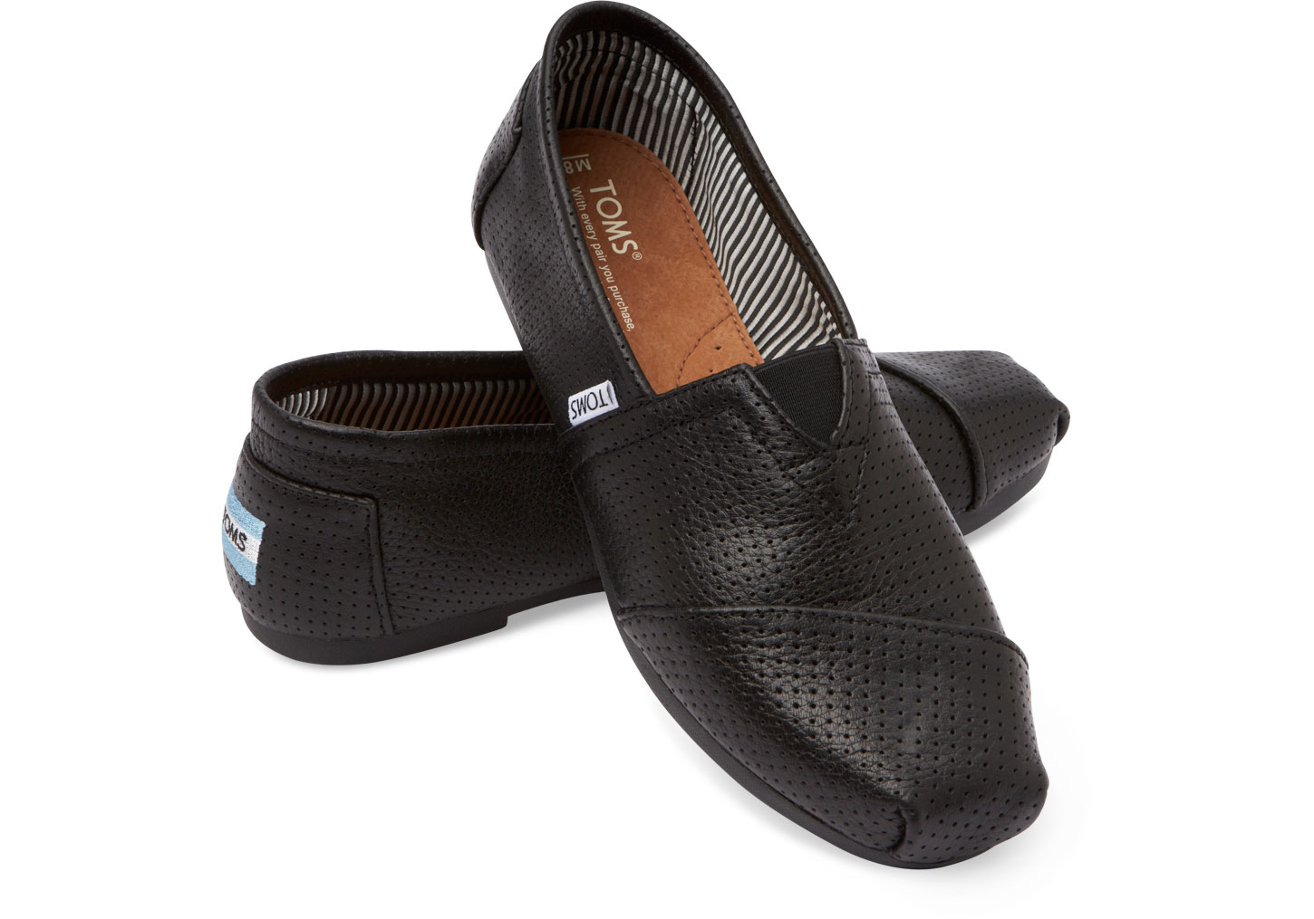 TOMS Black Perforated Leather Men's Classics for Men - Lyst