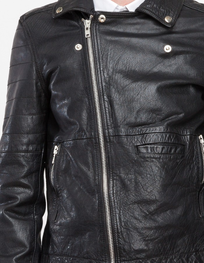 Topman Black Leather Biker Jacket Photos