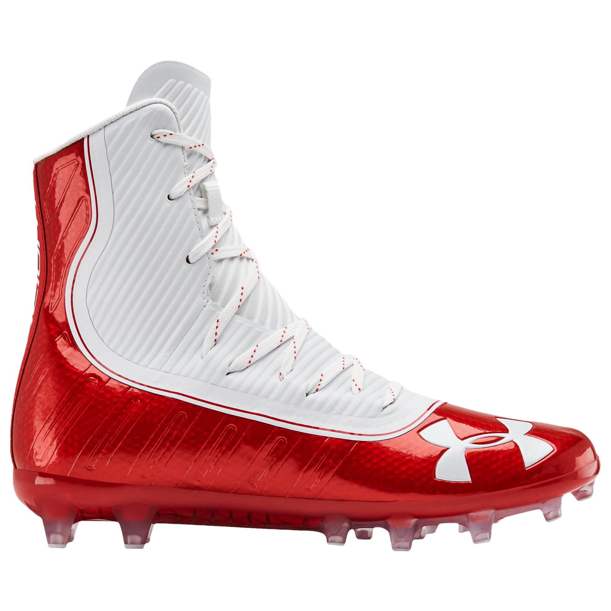 red and white under armour cleats