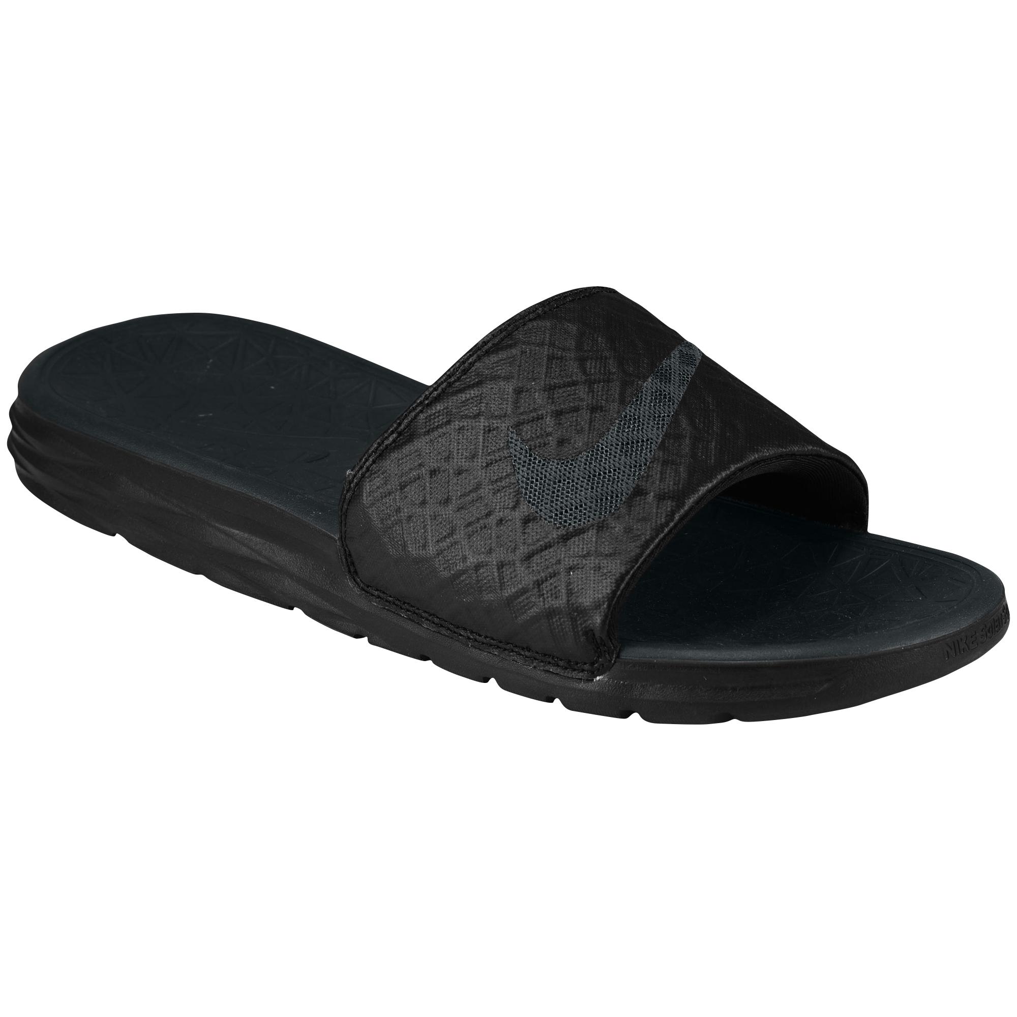 Nike Benassi Solarsoft Slide Athletic Sandal in Black for Men - Lyst