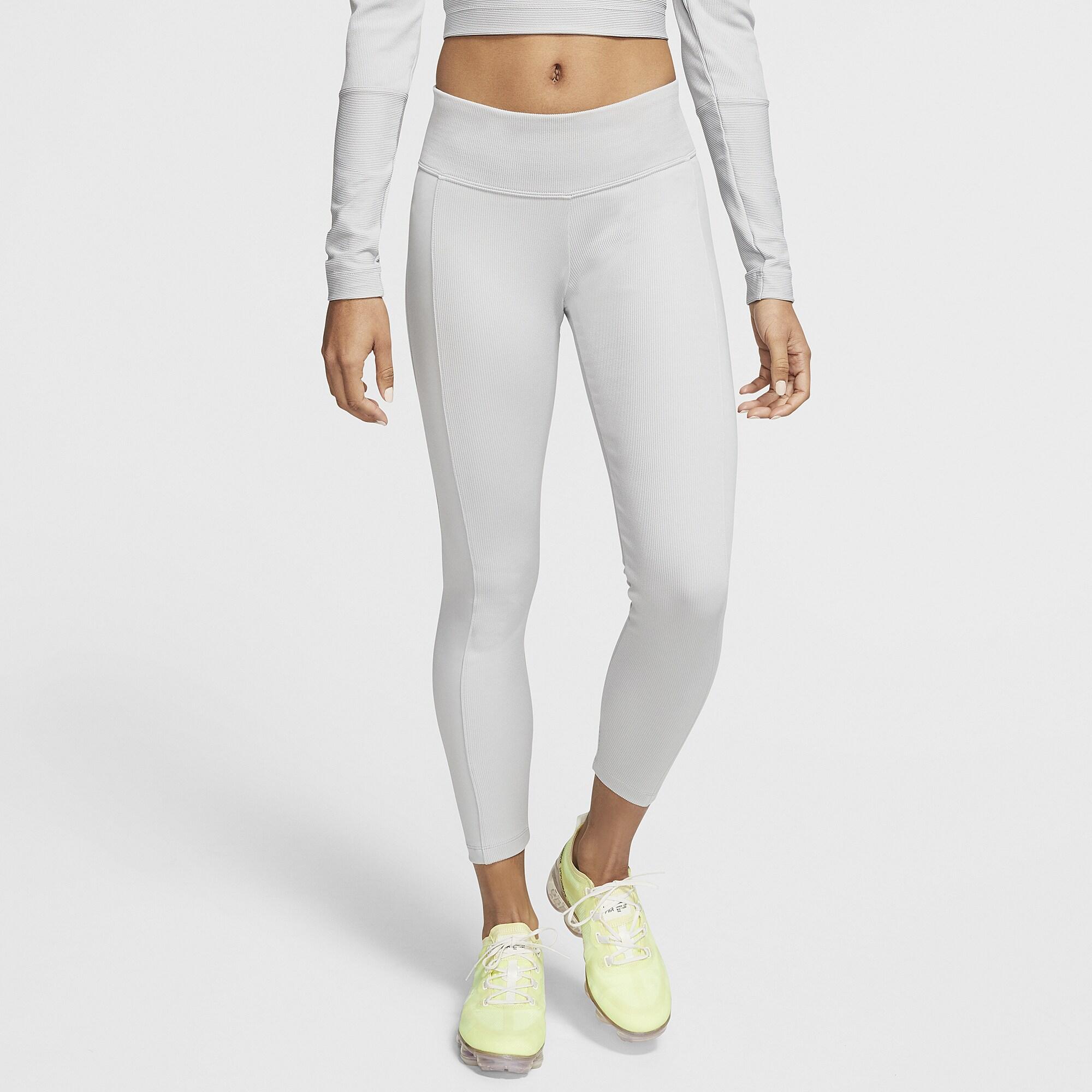 Nike Synthetic Air 7/8 Ribbed Leggings in Light Smoke Grey/Ice Silver  (Gray) - Lyst