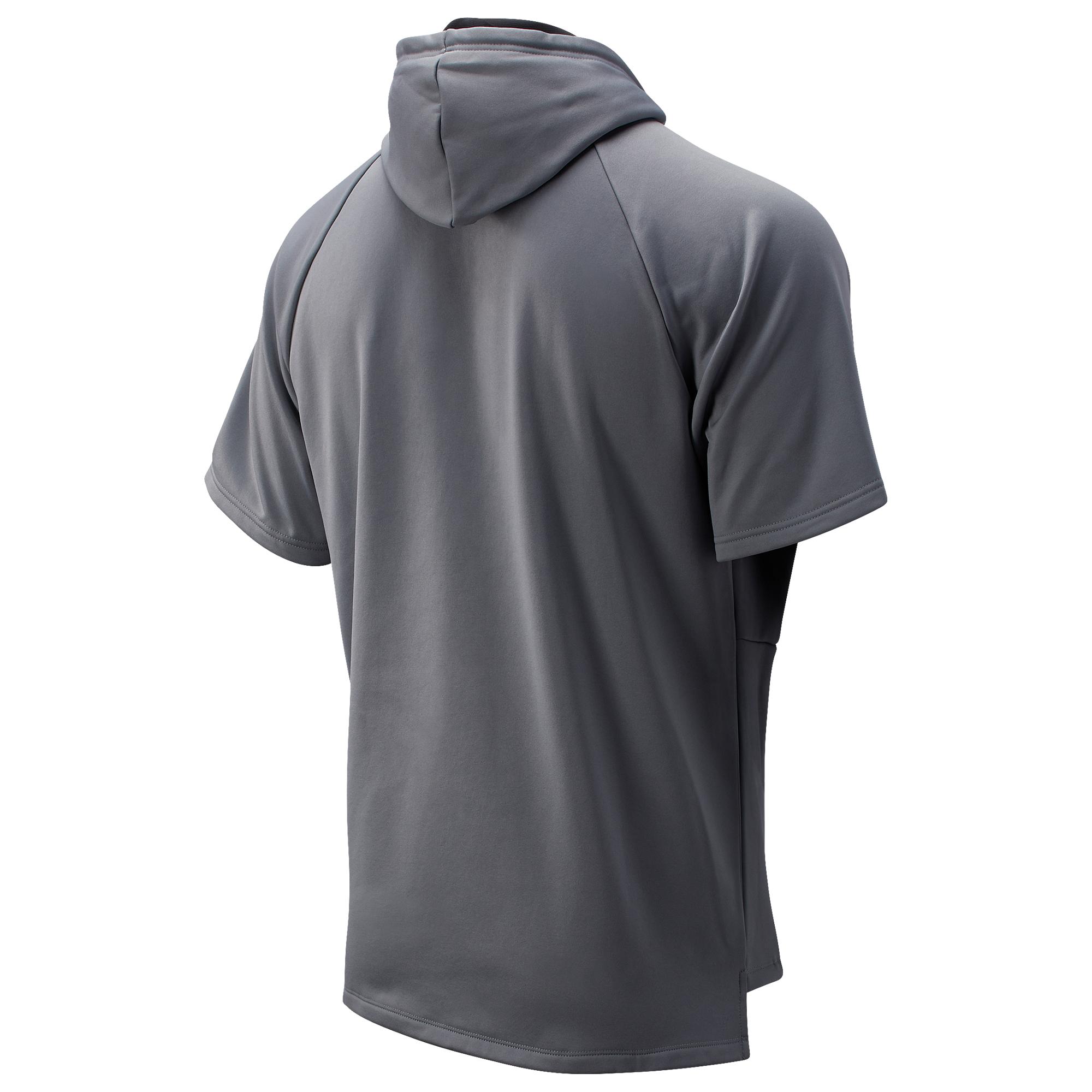 new balance men's bp fleece short sleeve hoodie