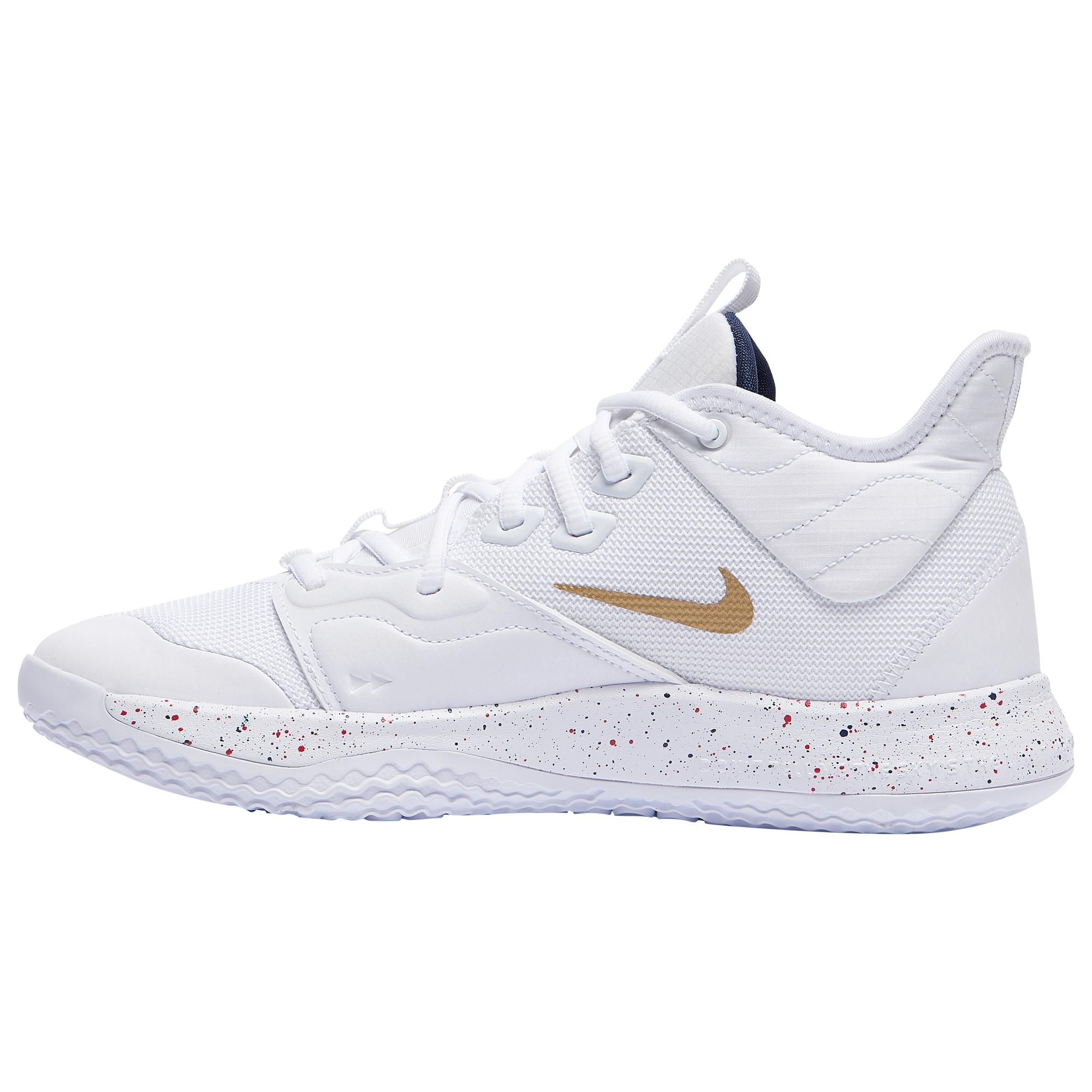 Nike Pg 3 Basketball Shoe in White/Gold (White) for Men - Lyst