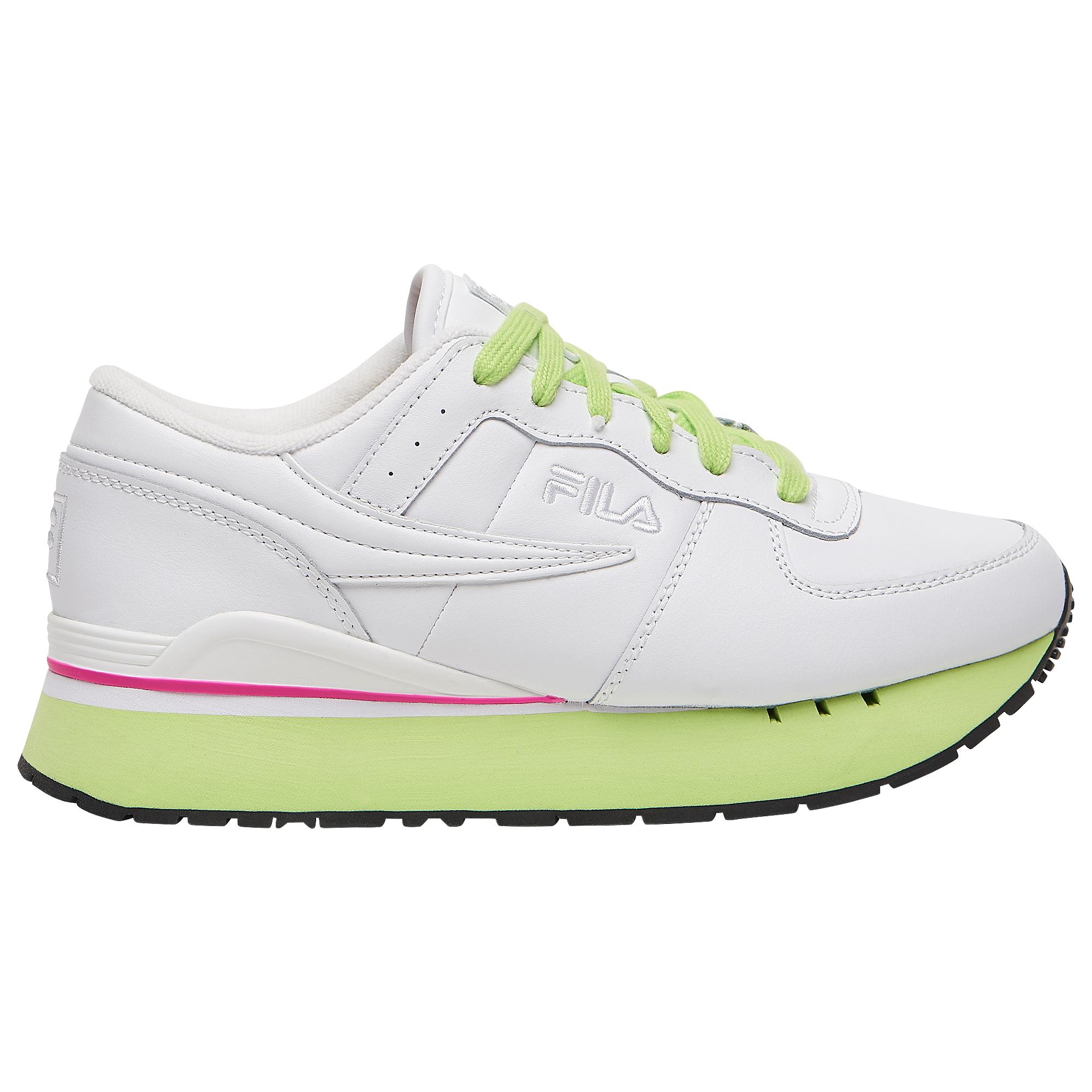 pink and green fila shoes