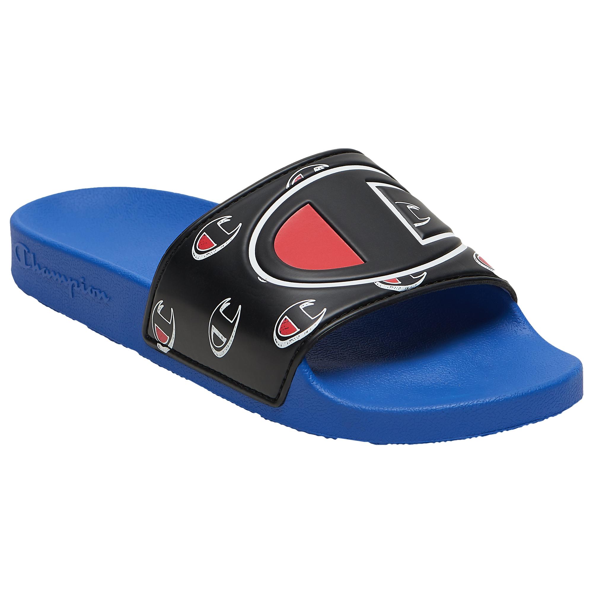 champion ipo repeat blue slide sandals