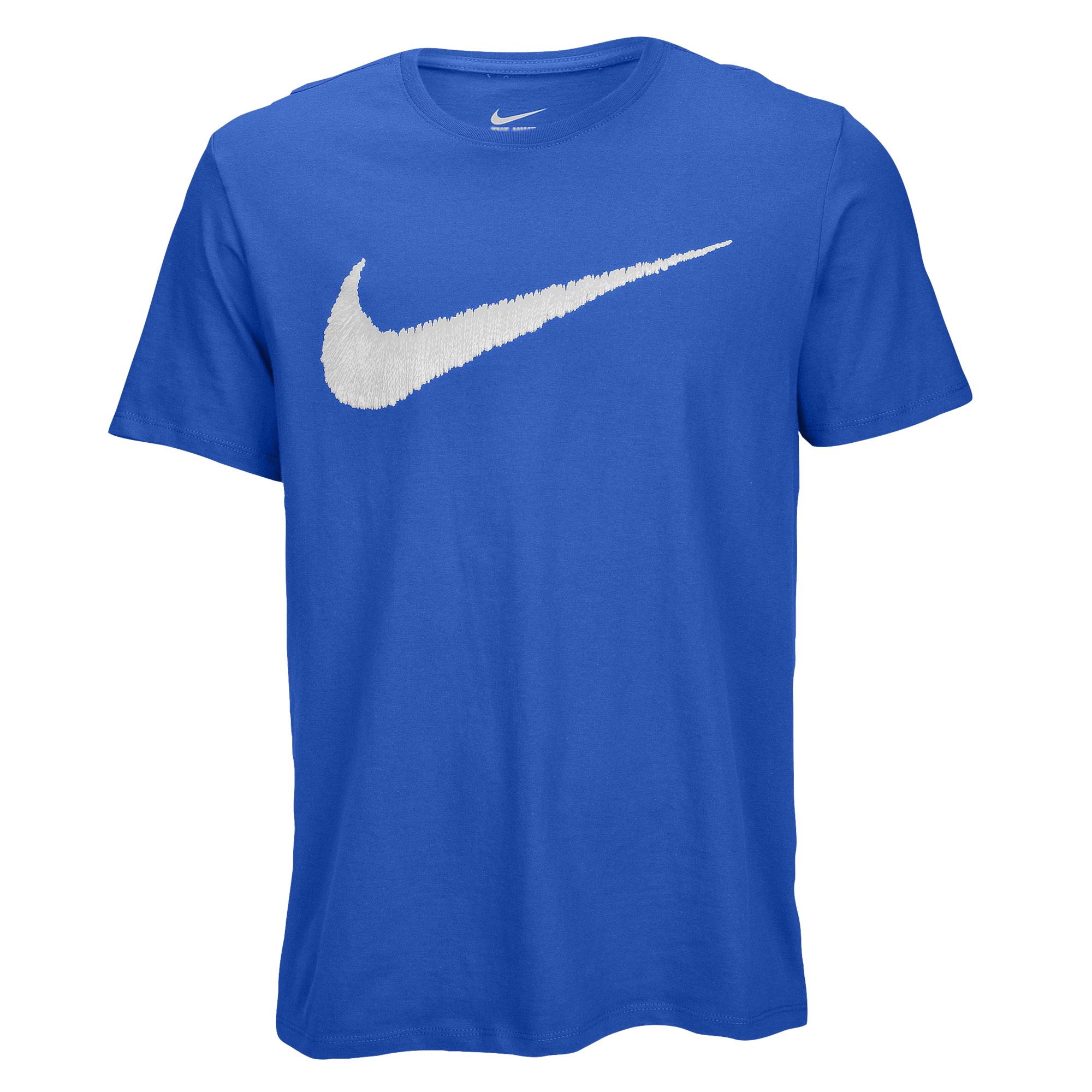 Nike Cotton Hangtag Swoosh Short Sleeve T-shirt in Blue for Men - Lyst