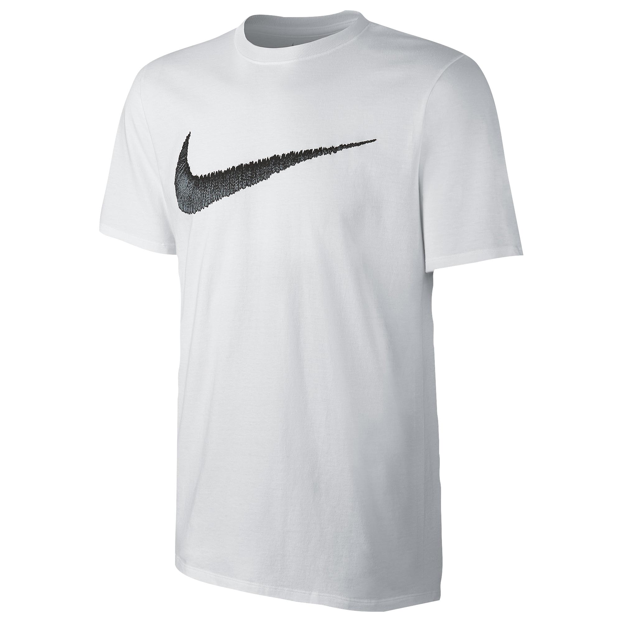 Nike Hangtag Swoosh Short Sleeve T-shirt in White for Men - Lyst