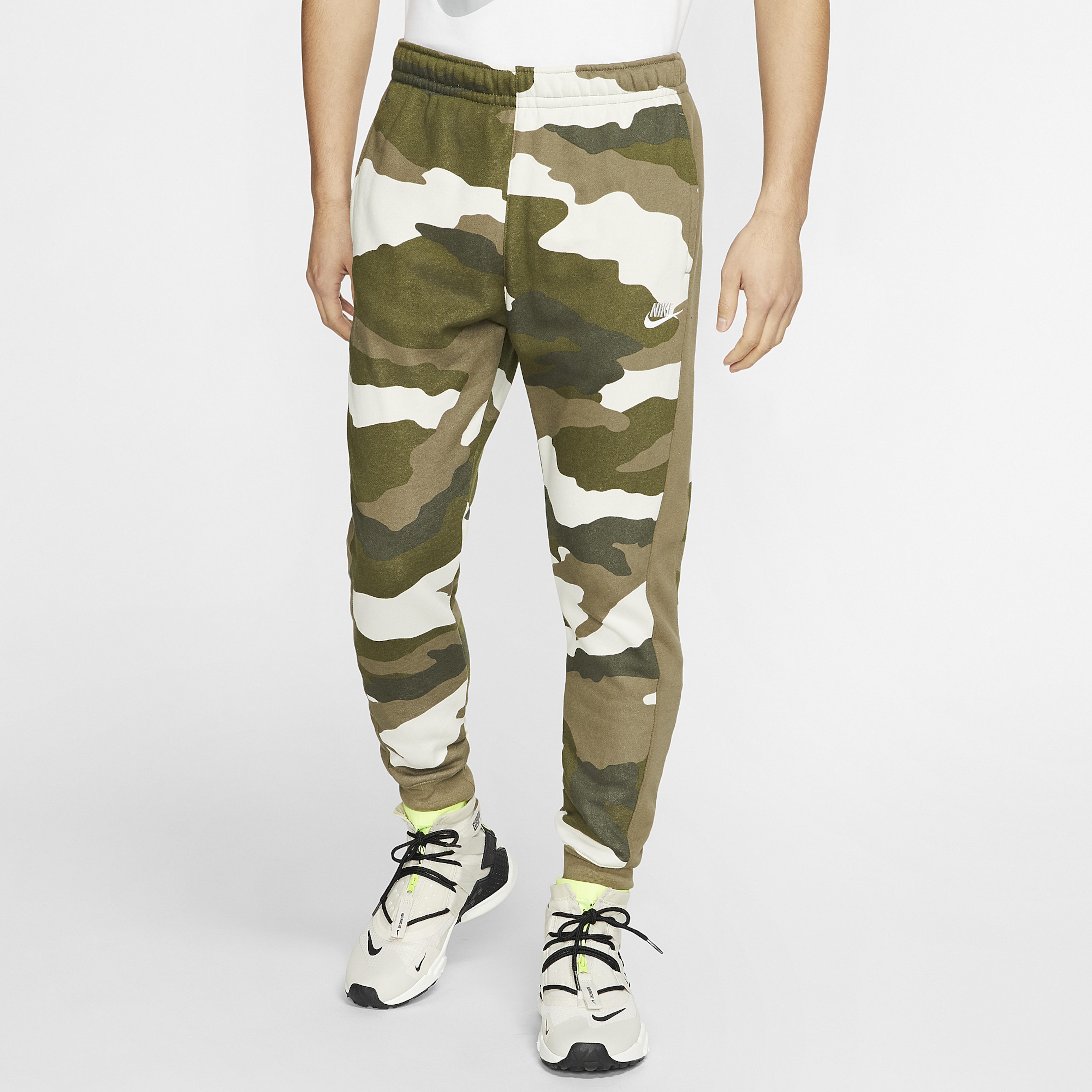 Nike Cotton Club Camo Joggers in Green for Men - Lyst