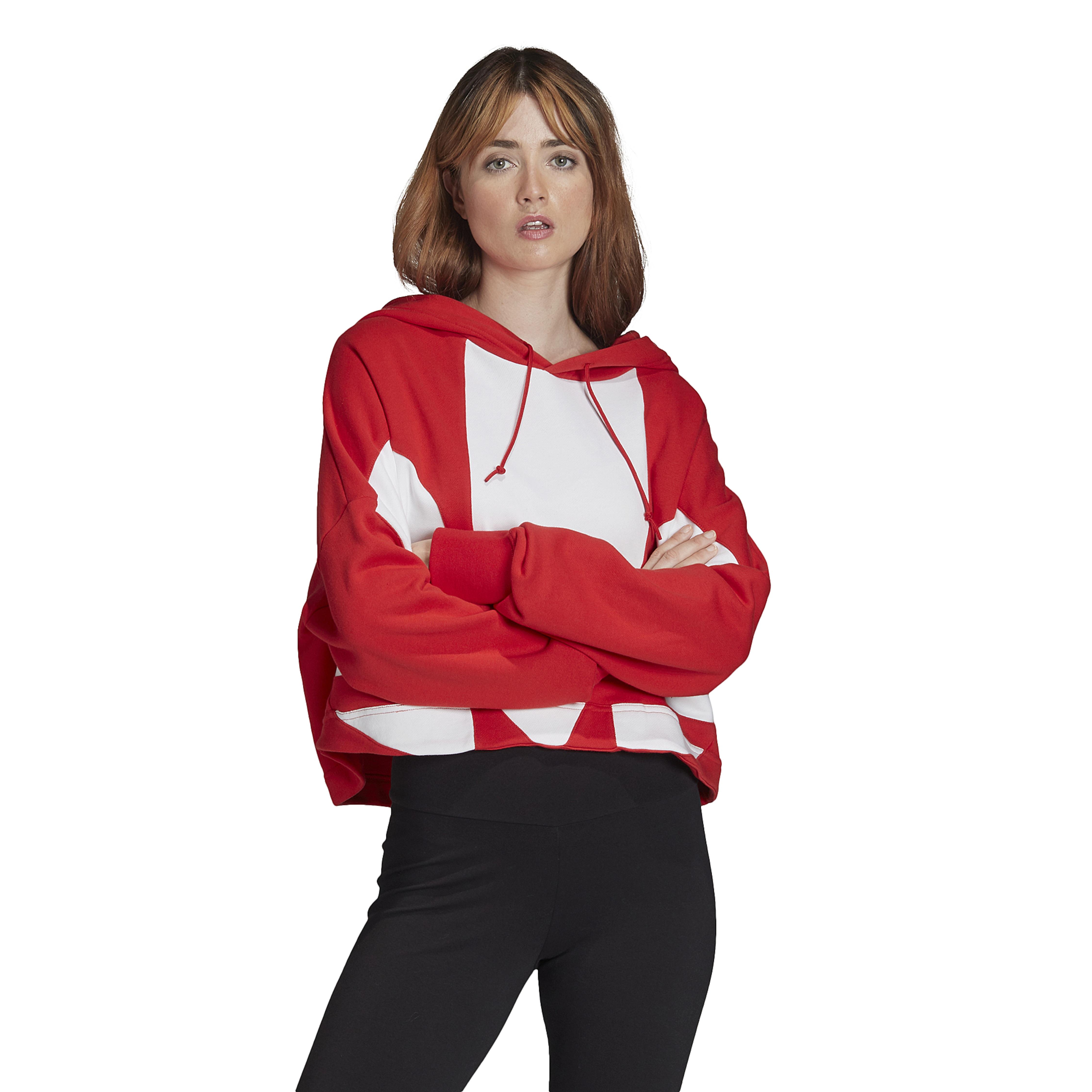 adidas originals trefoil cropped hoodie sweatshirt