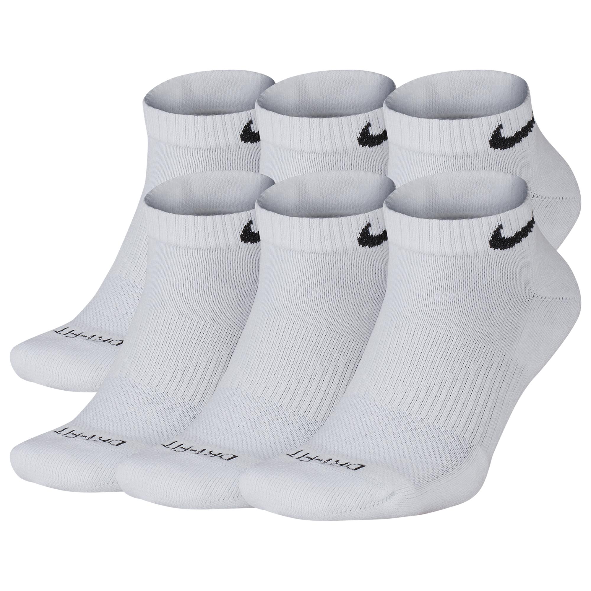 Nike Dri-fit Everyday Plus Cushion Training Low Socks 6 Pack in White ...