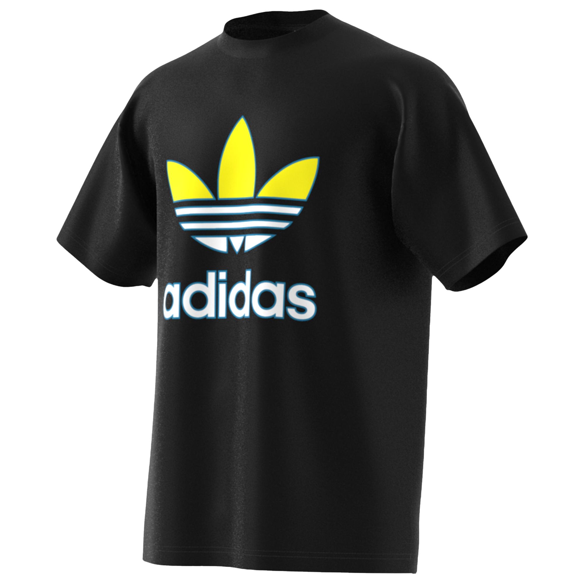 Adidas Originals Cotton Road To Tokyo Trefoil T Shirt In Black Blue Yellow Black For Men Lyst