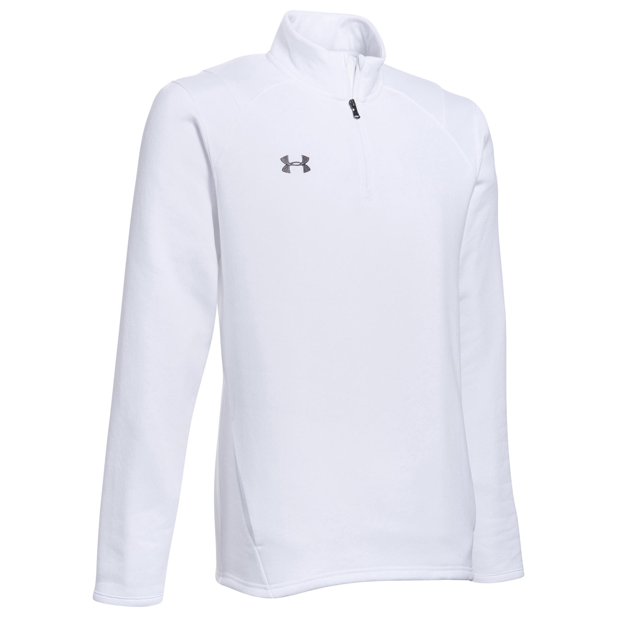 Under Armour Team Hustle 1/4 Zip Fleece in White/Graphite (White) for ...