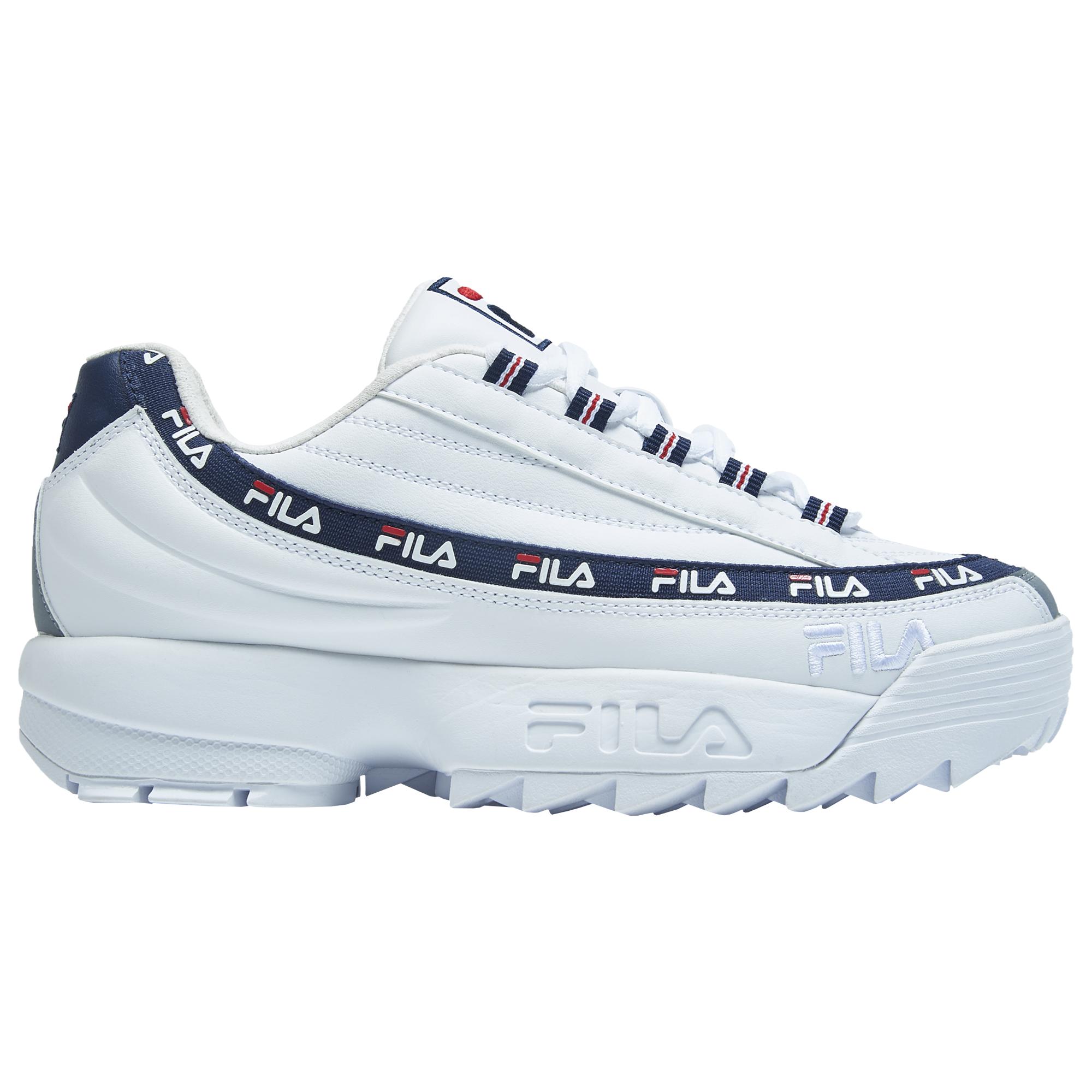 Fila Suede Dragster 98 X Disruptor Ii Training Shoes in White/Navy Red ...