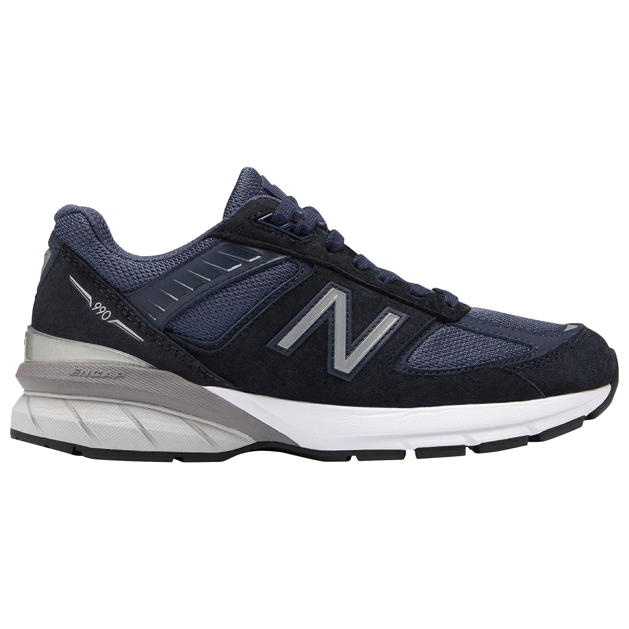 New Balance Suede 990 V5 Running Shoes in Navy/Silver (Blue) - Lyst