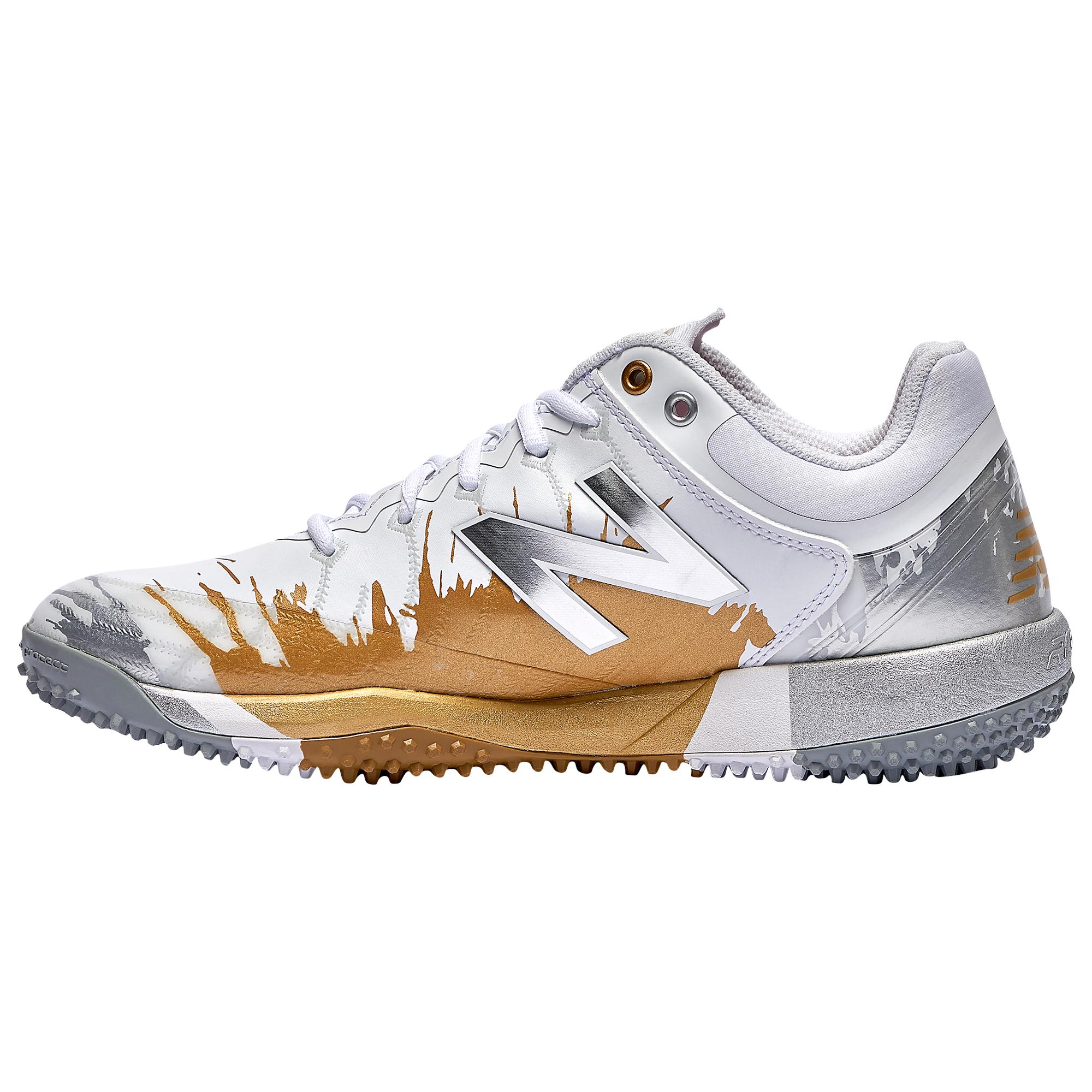New Balance Rubber 4040v5 Turf Playoff Pack Turf Shoes in Silver/Gold  (Metallic) for Men - Lyst