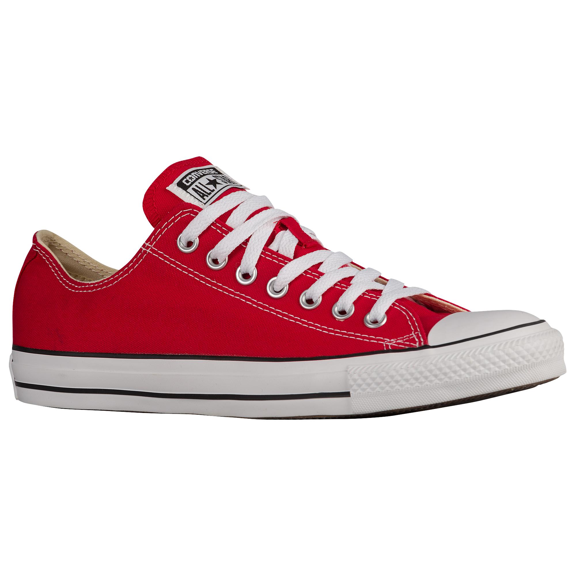 Converse Canvas All Star Ox Basketball Shoes in Bright Red/White (Red ...
