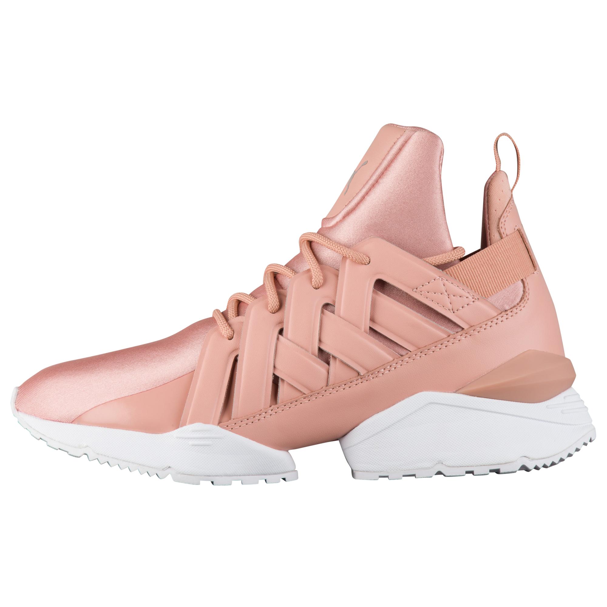 PUMA Muse Echo Satin Ep Sneakers in Peach Beige/White (Pink) - Lyst