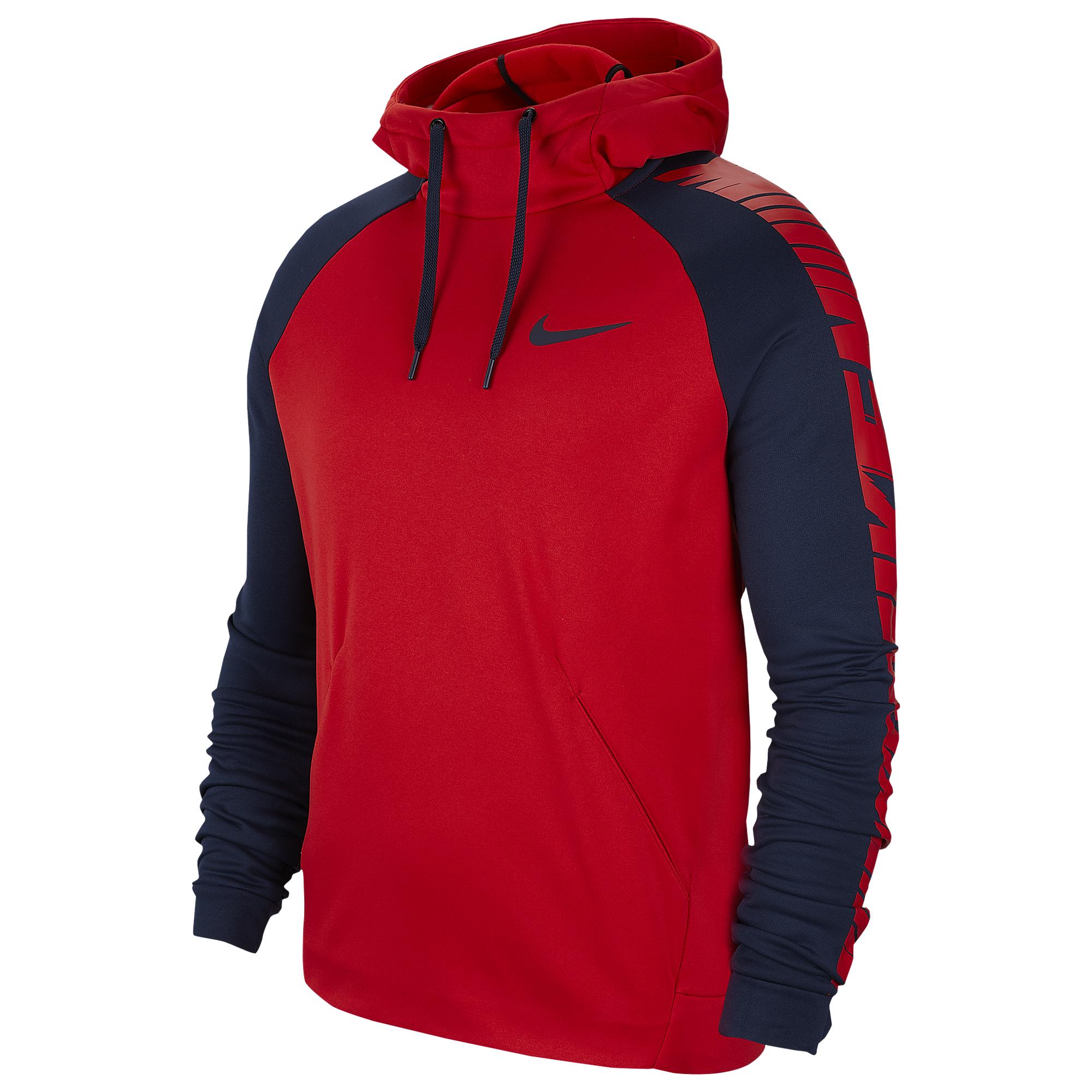 Nike Therma Fleece Sleeve Graphic Hoodie in Red for Men - Lyst