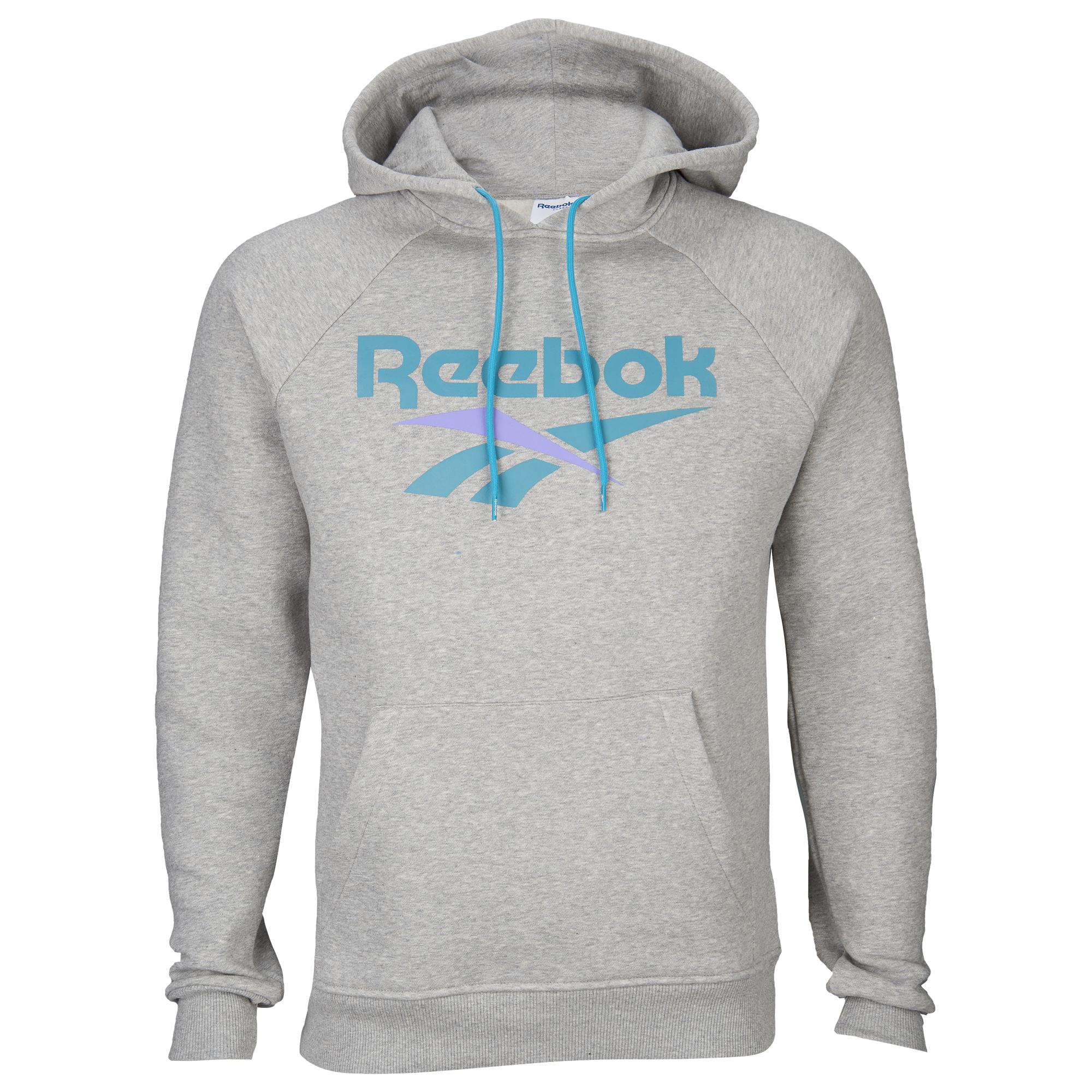 Reebok Logo Pullover Hoodie in Gray for Men - Save 17% - Lyst