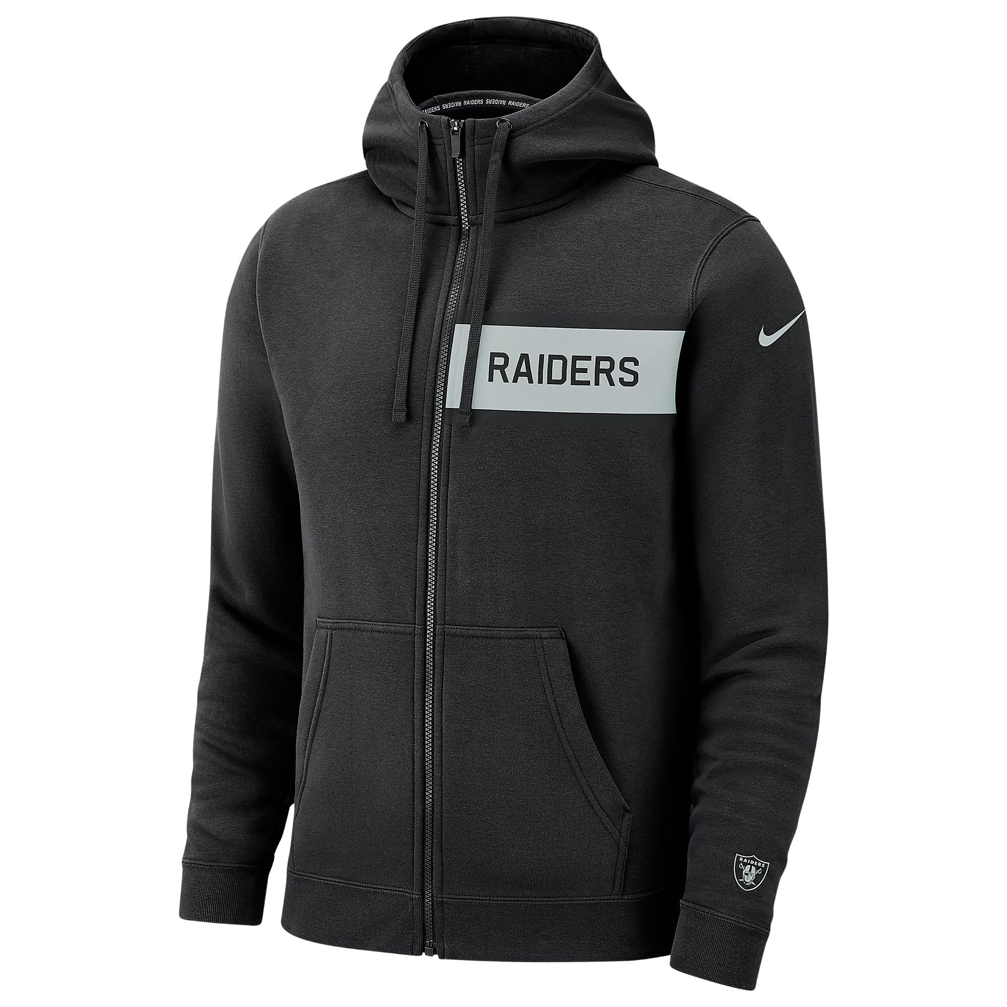Nike Oakland Raiders Nfl Full-zip Fleece Club Hoodie in Black for Men - Lyst