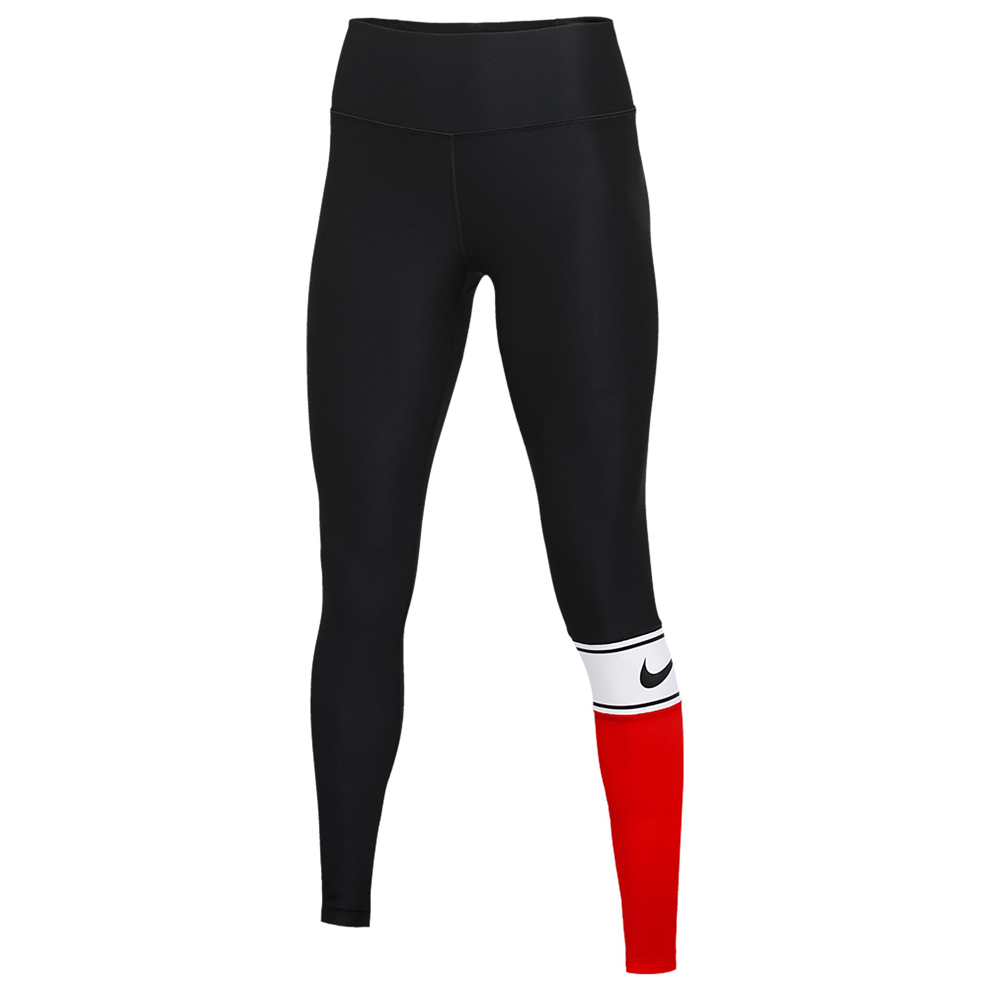 Nike Synthetic Team Authentic Colorblock Power Tights in  Black/White/University Red/Black (Black) - Lyst
