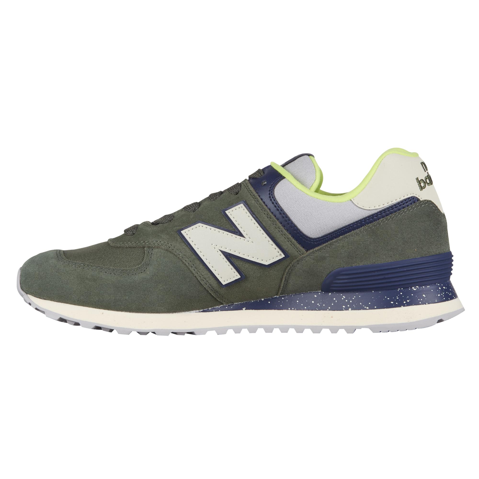 New Balance Leather 574 Classic Running Shoes in Green for Men - Lyst