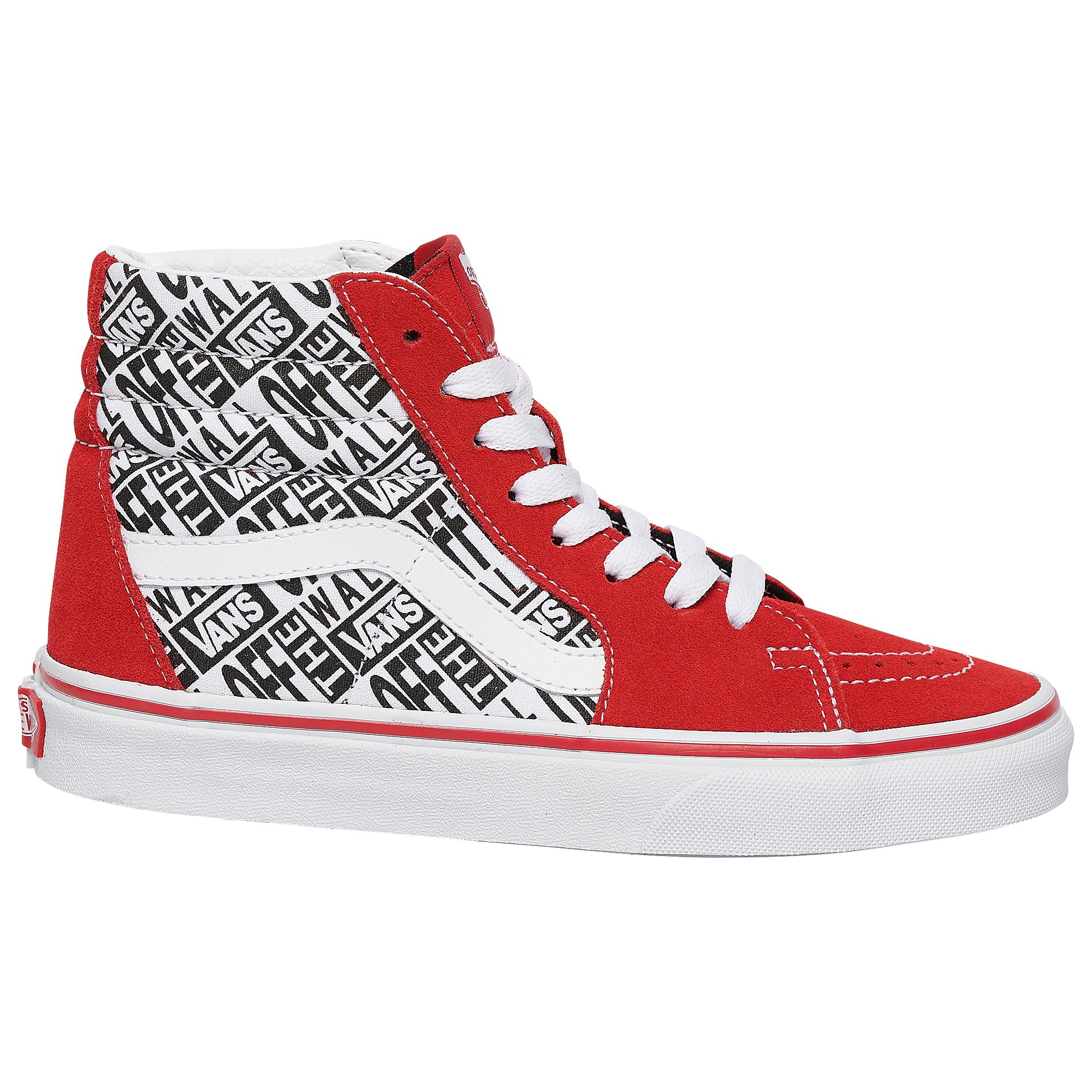 vans sk8 hi red white