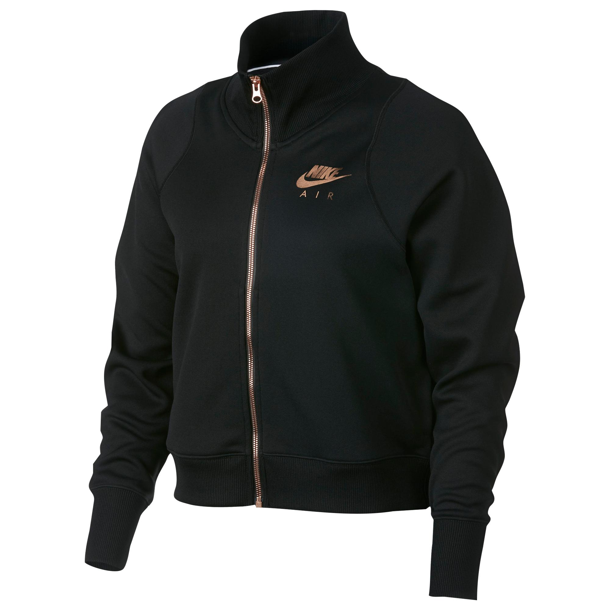 Nike Rose Gold Metallic Air Track Jacket in Black - Lyst