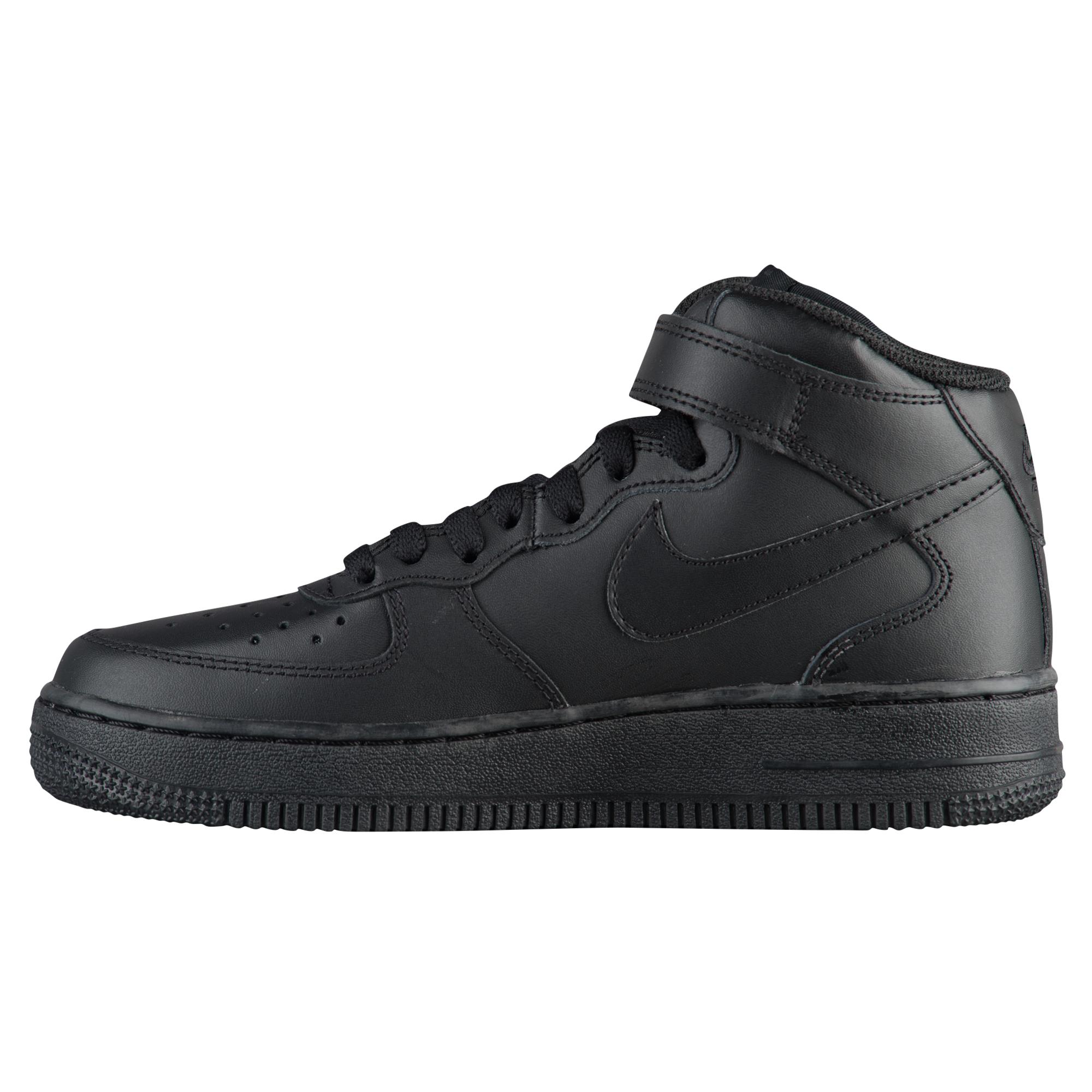 Nike Leather Air Force 1 Mid Basketball Shoes in Black for Men - Lyst