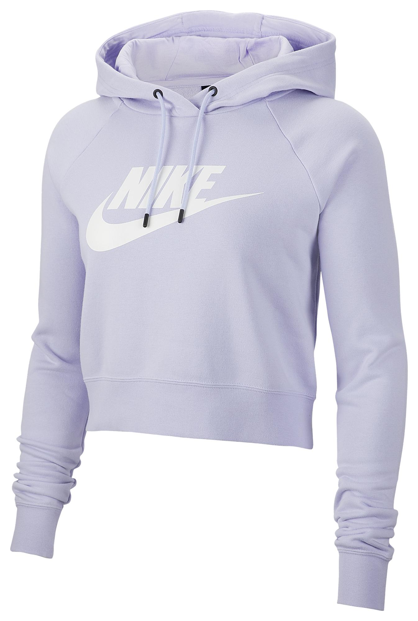 Nike Fleece Essential Crop Hoodie in Purple - Lyst