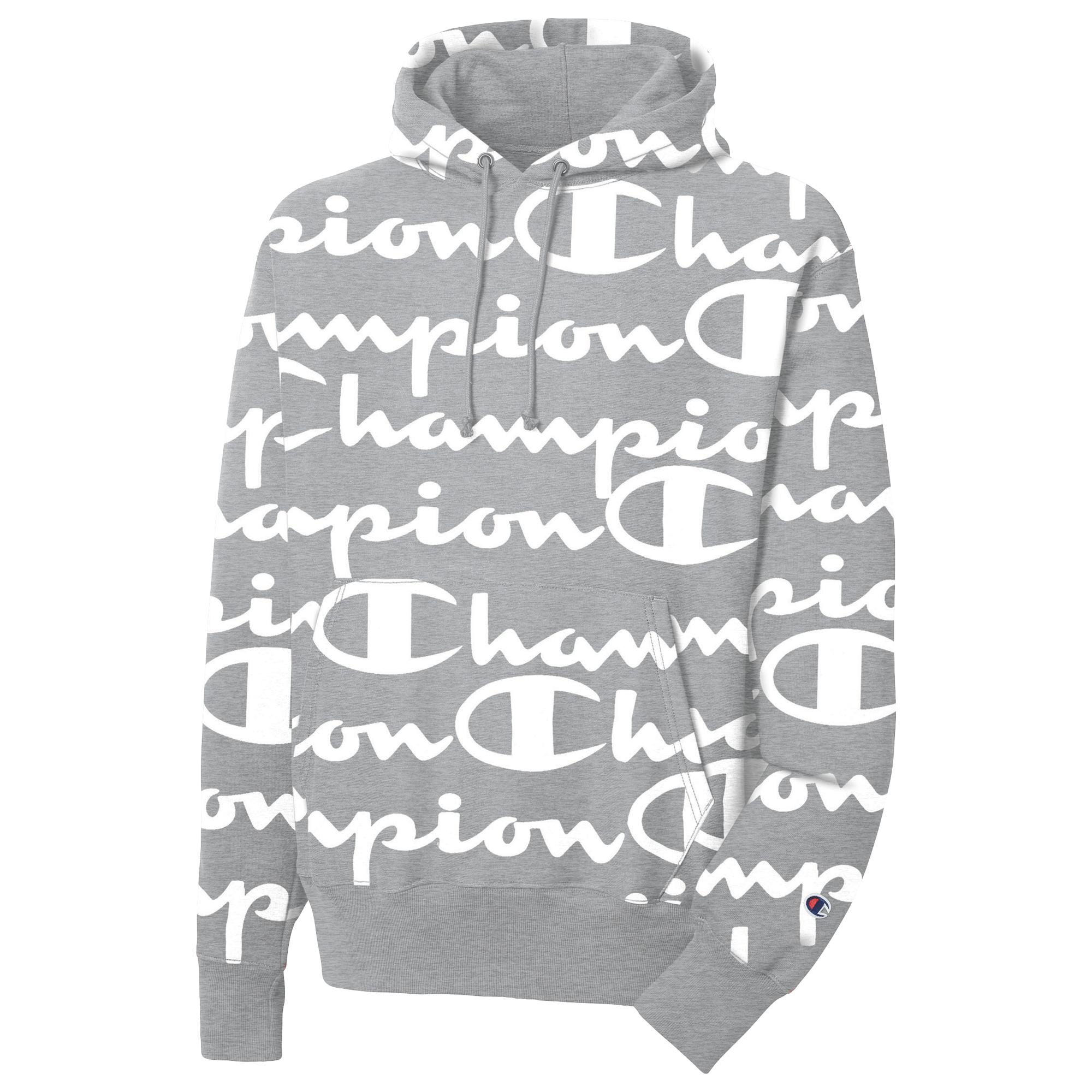 Champion Fleece Life® Reverse Weave® Pullover Hoodie, All Over Logo in Gray  for Men - Lyst