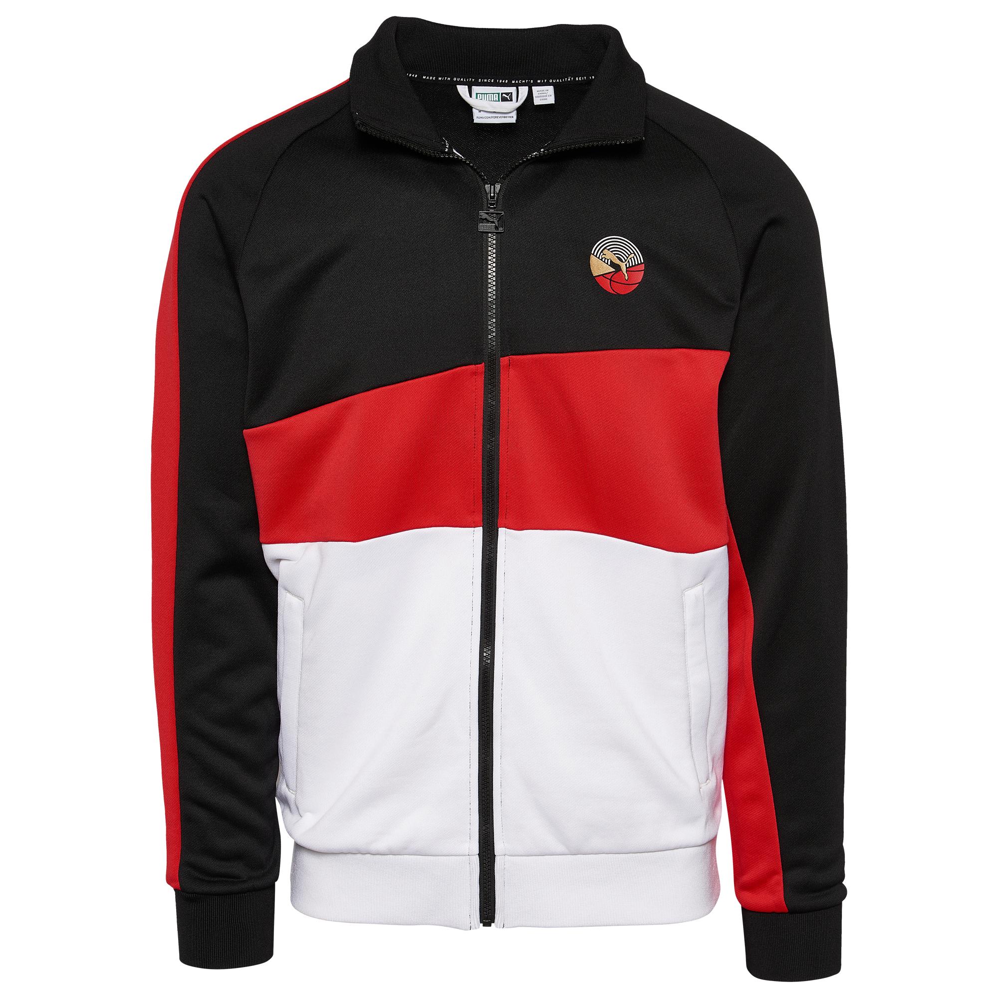 red and black puma jacket